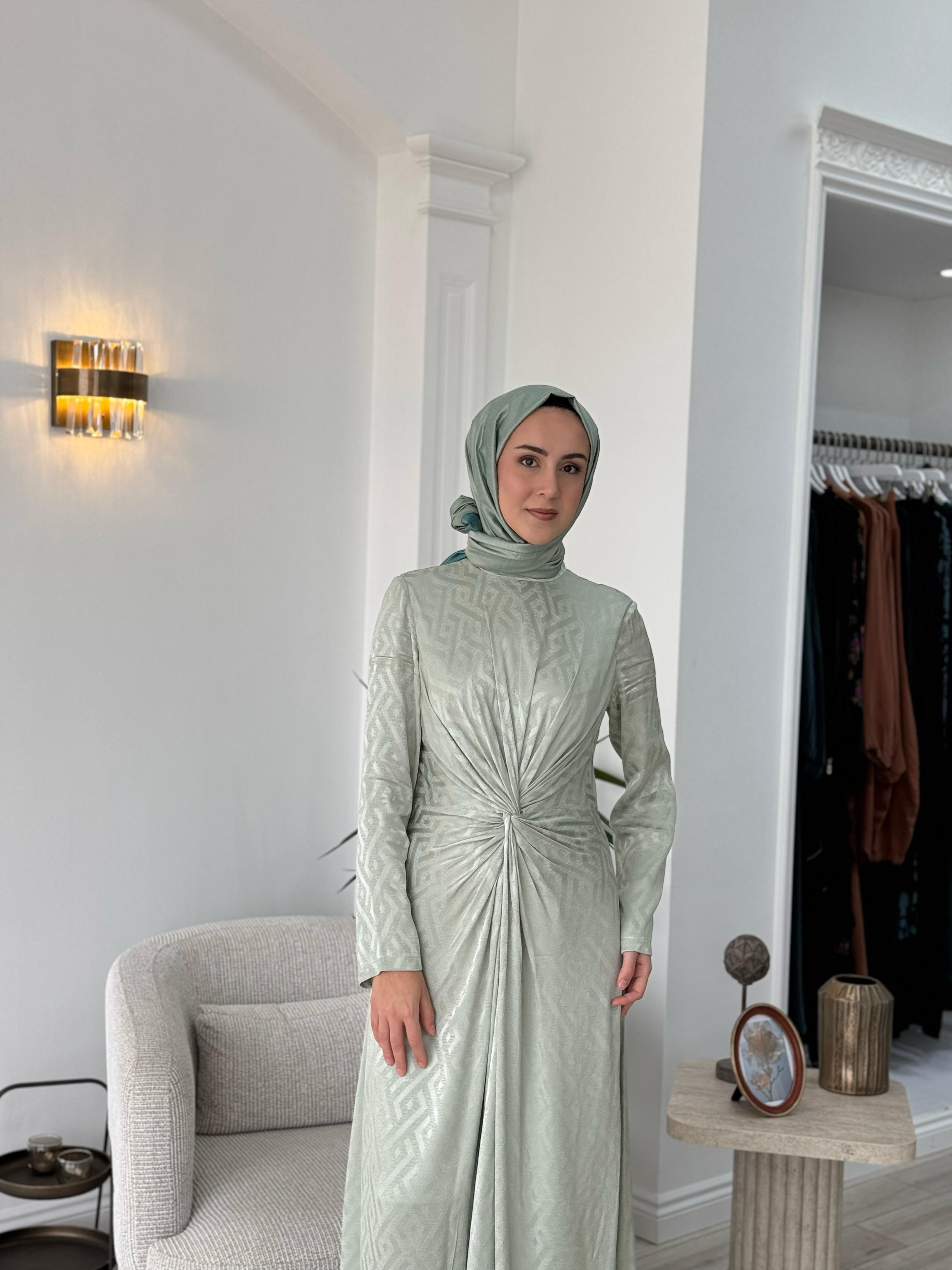 Almarwah Kruvaze Elbise Mint 90496