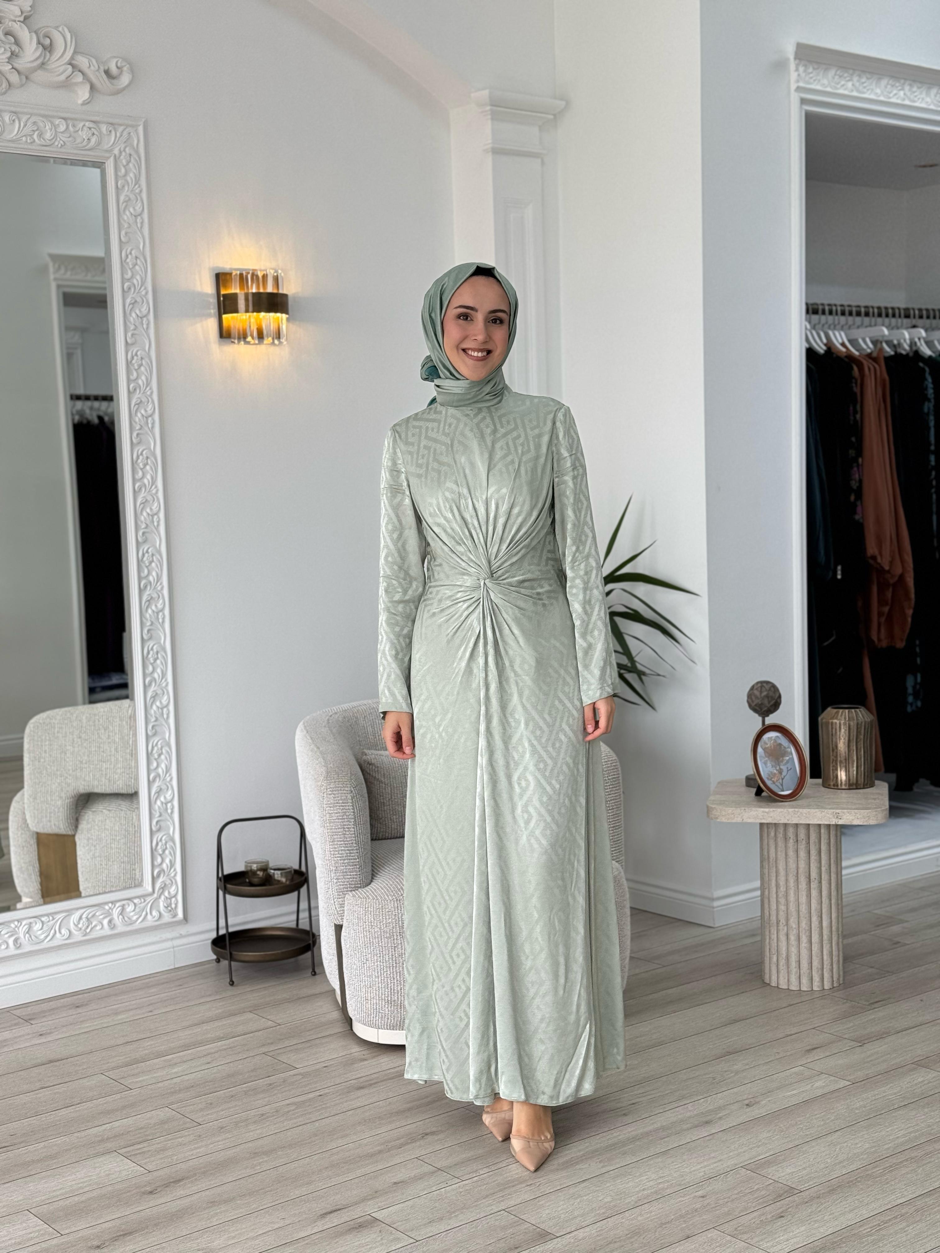 Almarwah Kruvaze Elbise Mint 90496