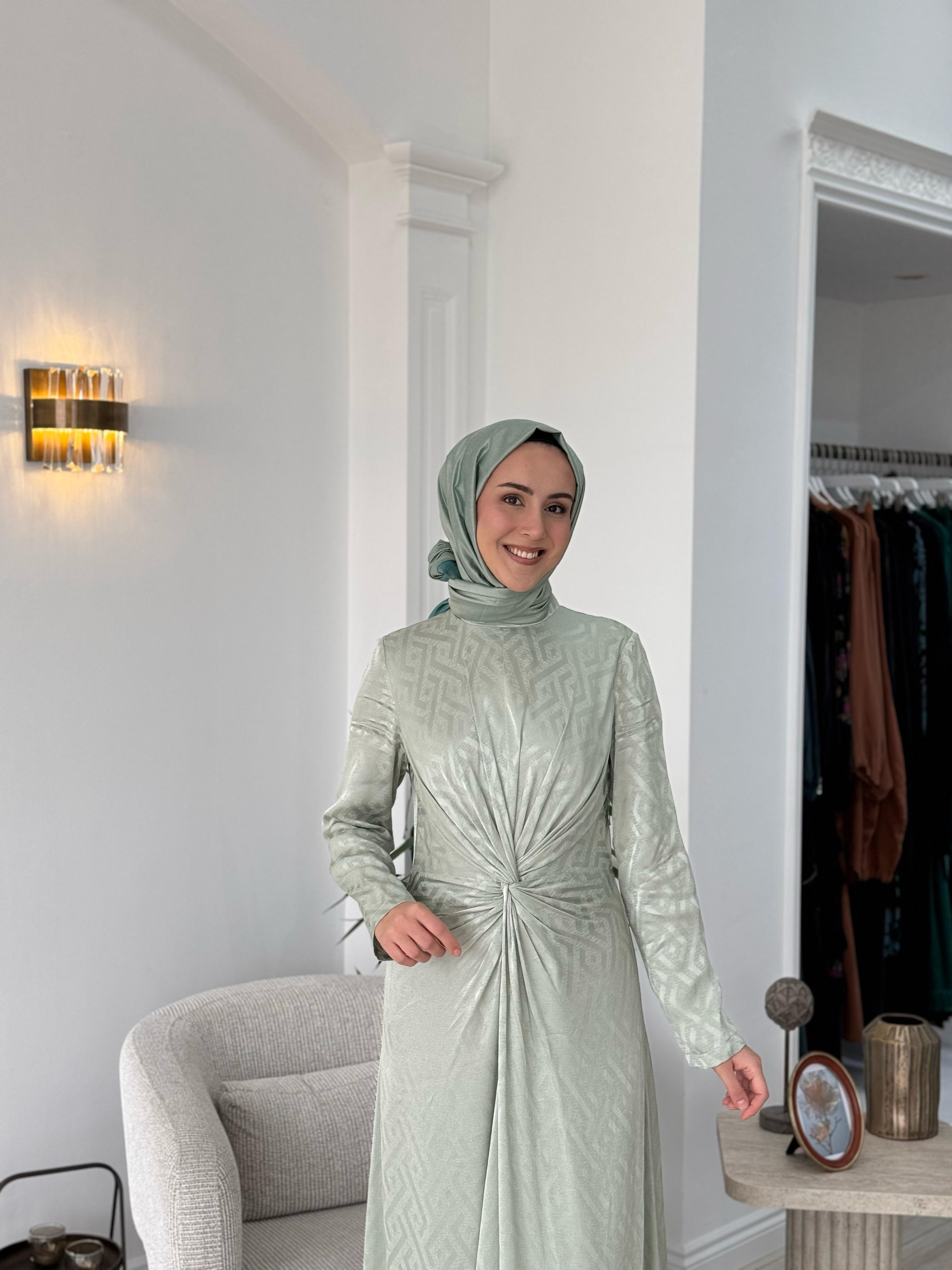 Almarwah Kruvaze Elbise Mint 90496