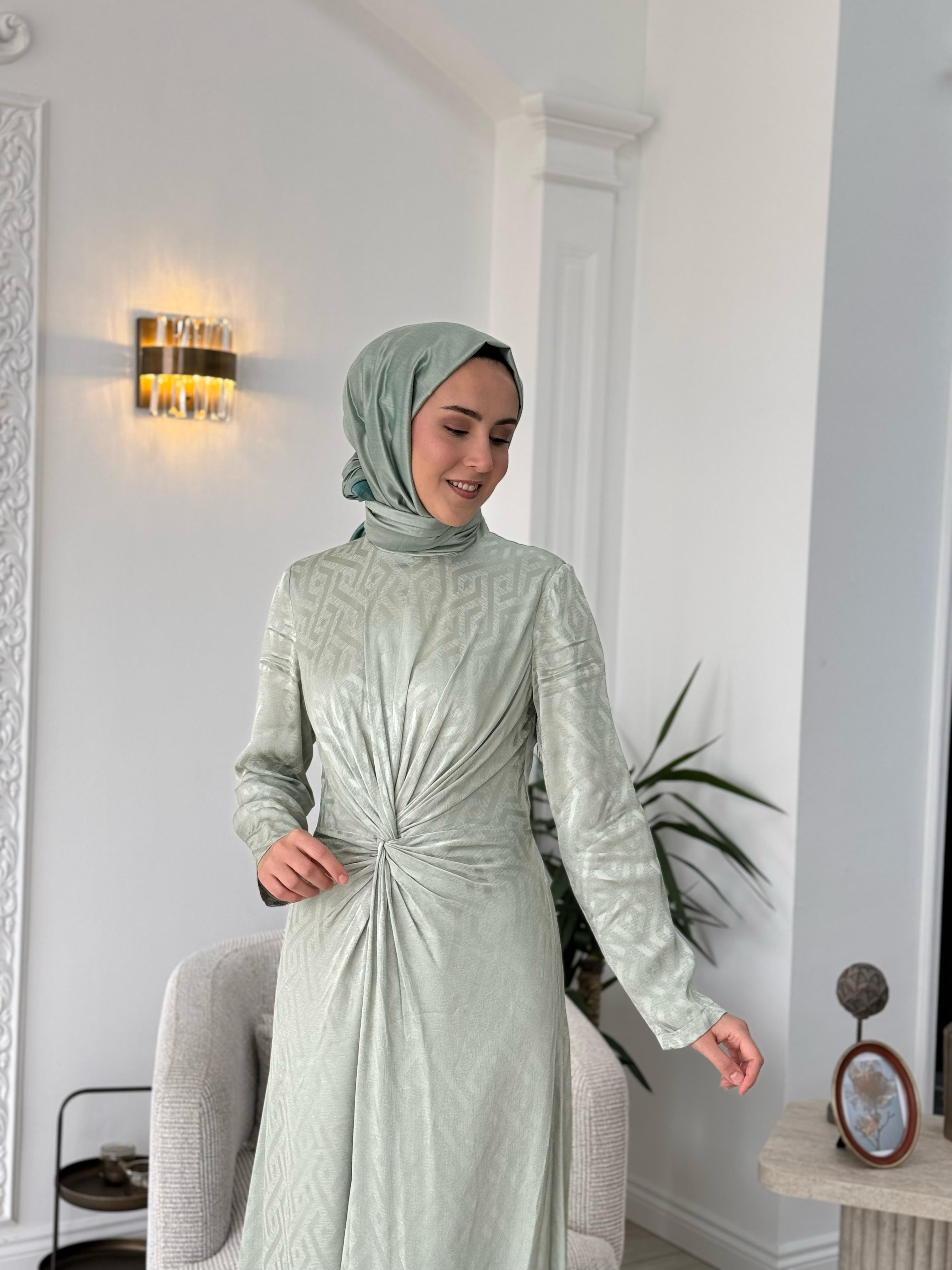 Almarwah Kruvaze Elbise Mint 90496