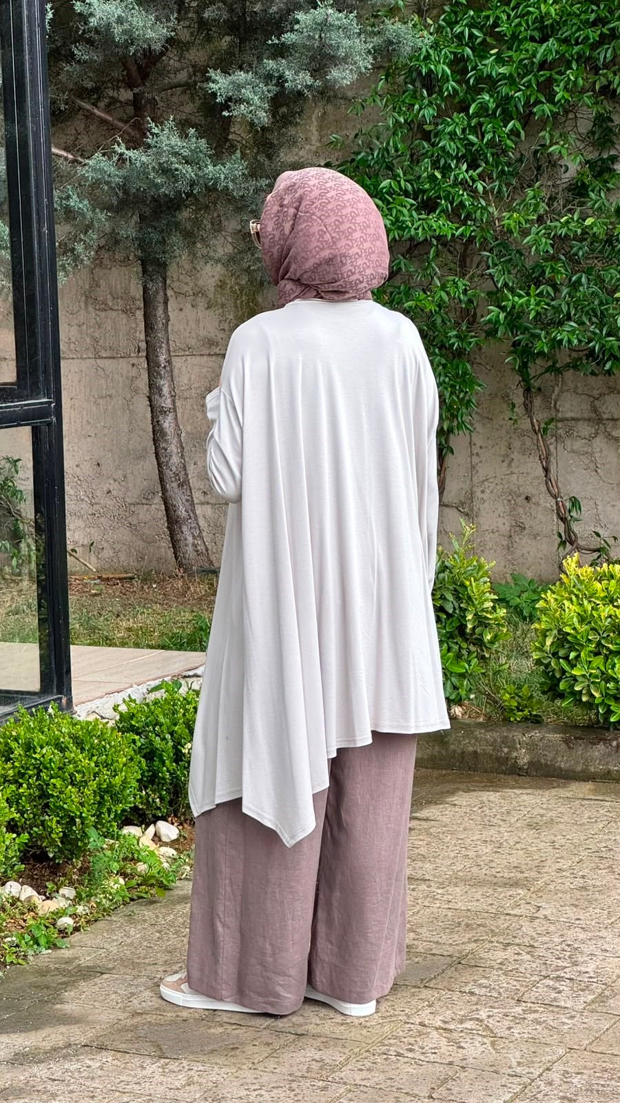 Almarwah Önü Kısa Arkası Uzun Pantolonlu Tunik Takım 202982