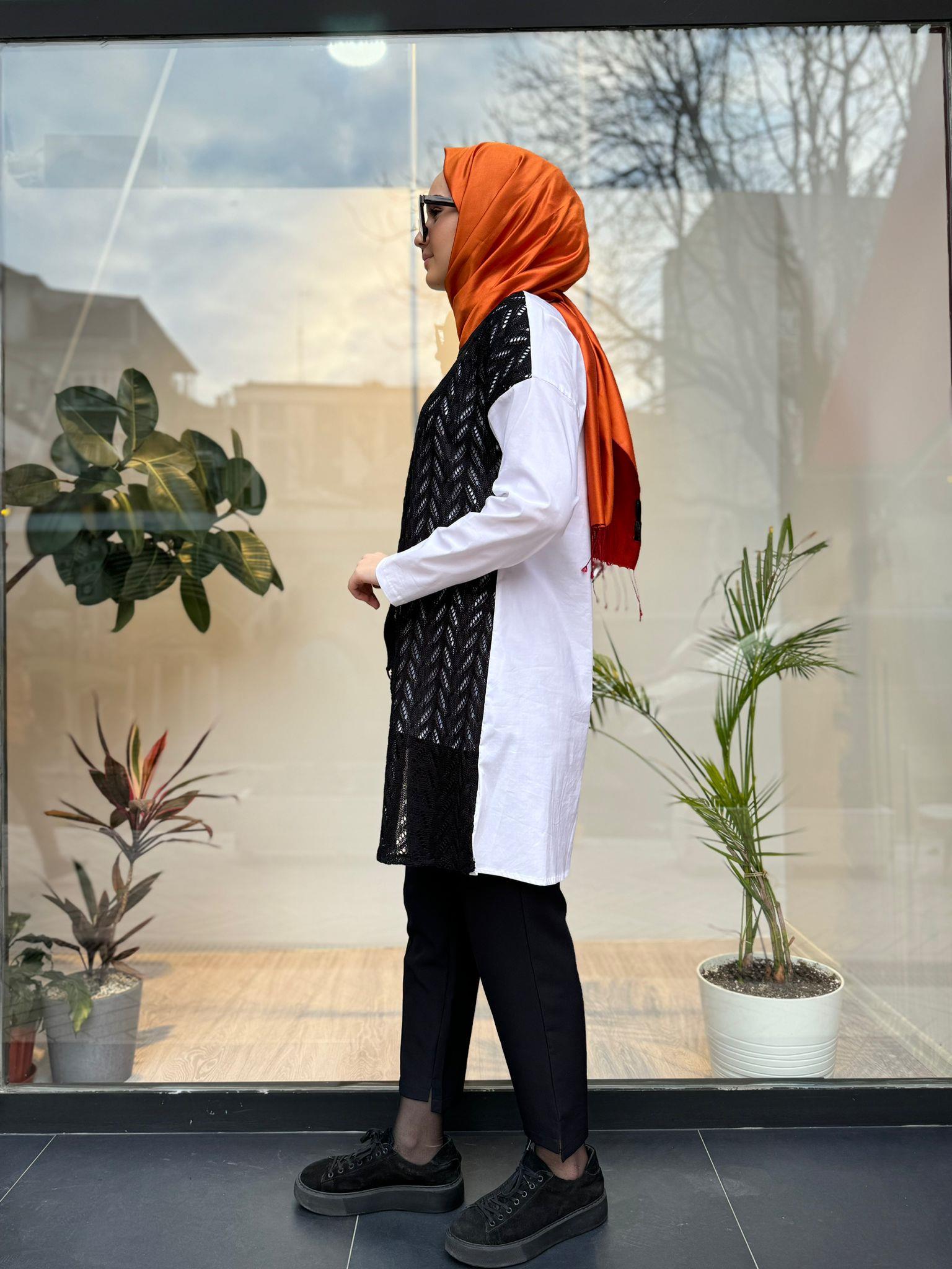 Almarwah Önü Örme Tunik Beyaz 102002