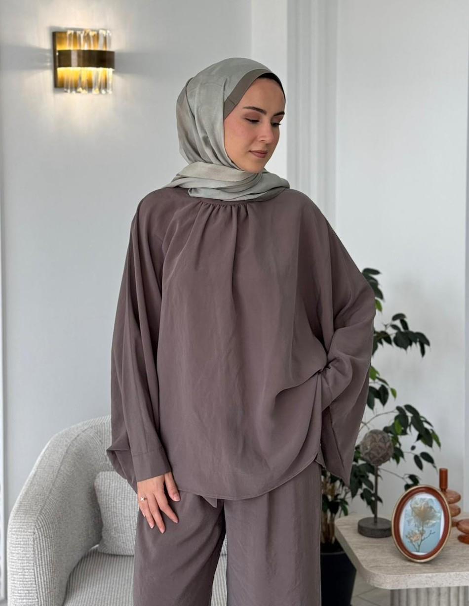 Almarwah Pantolonlu Takım Acı Kahve 202829