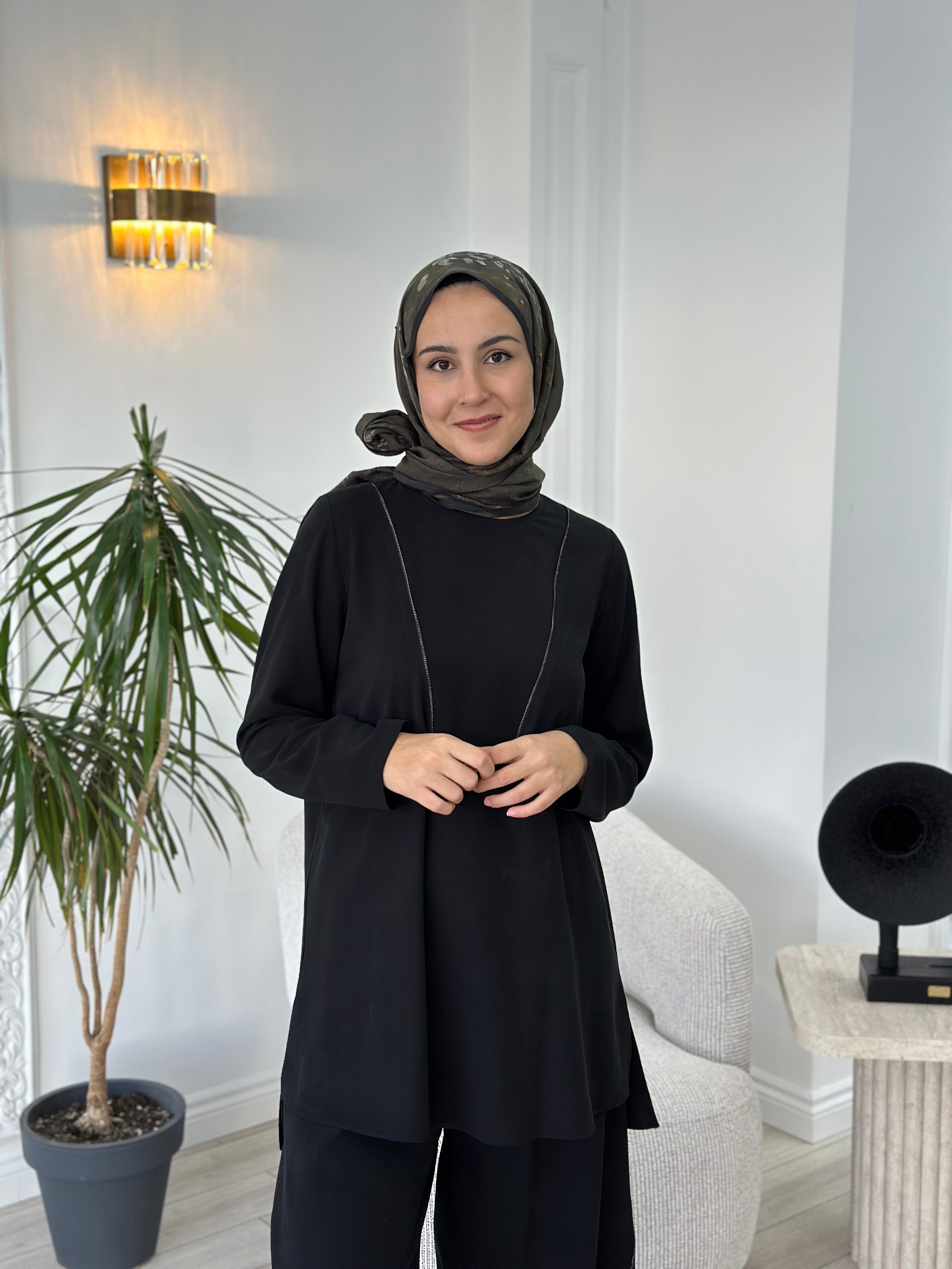 Almarwah Pantolonlu Takım Siyah 202680