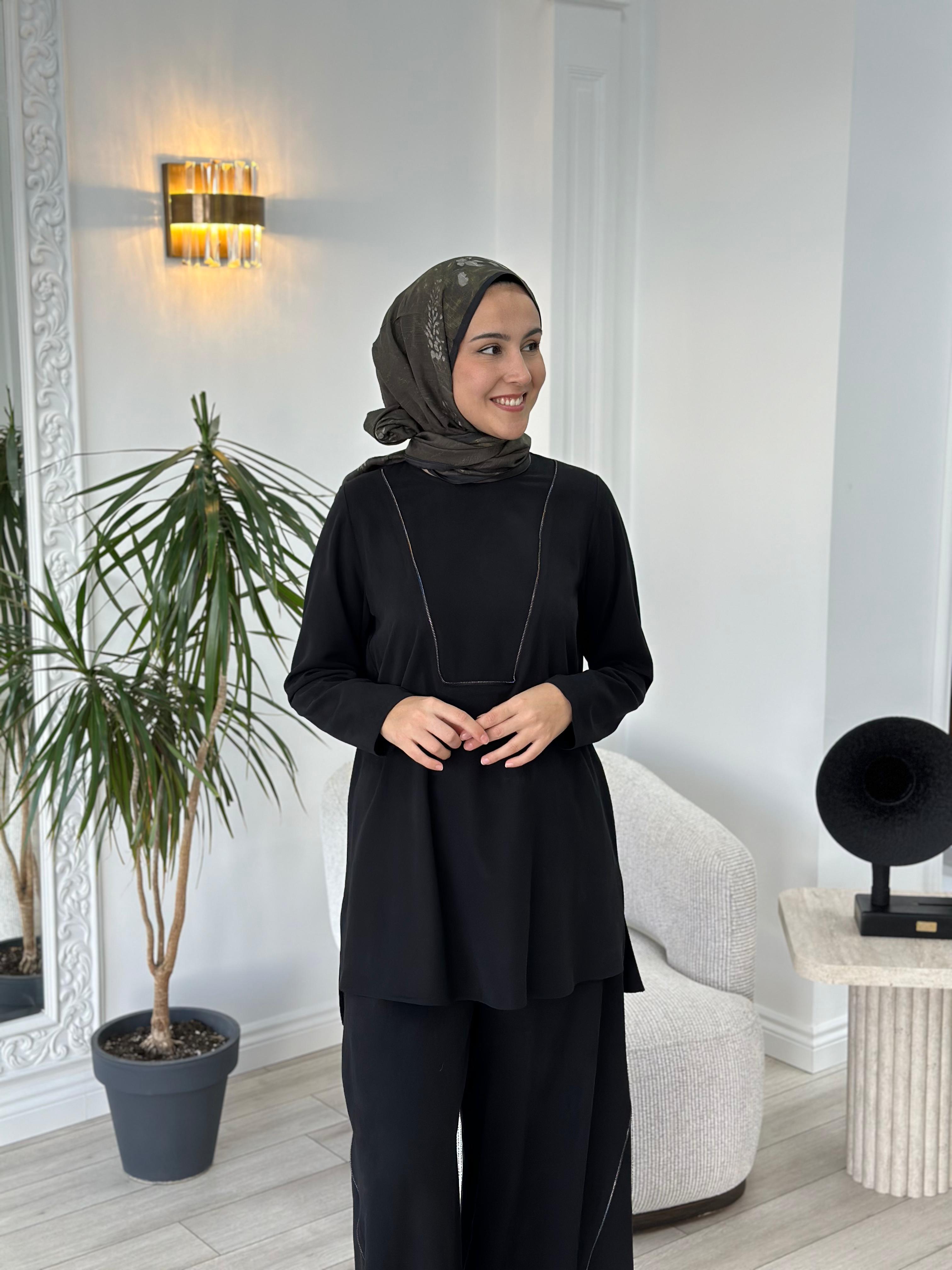 Almarwah Pantolonlu Takım Siyah 202680