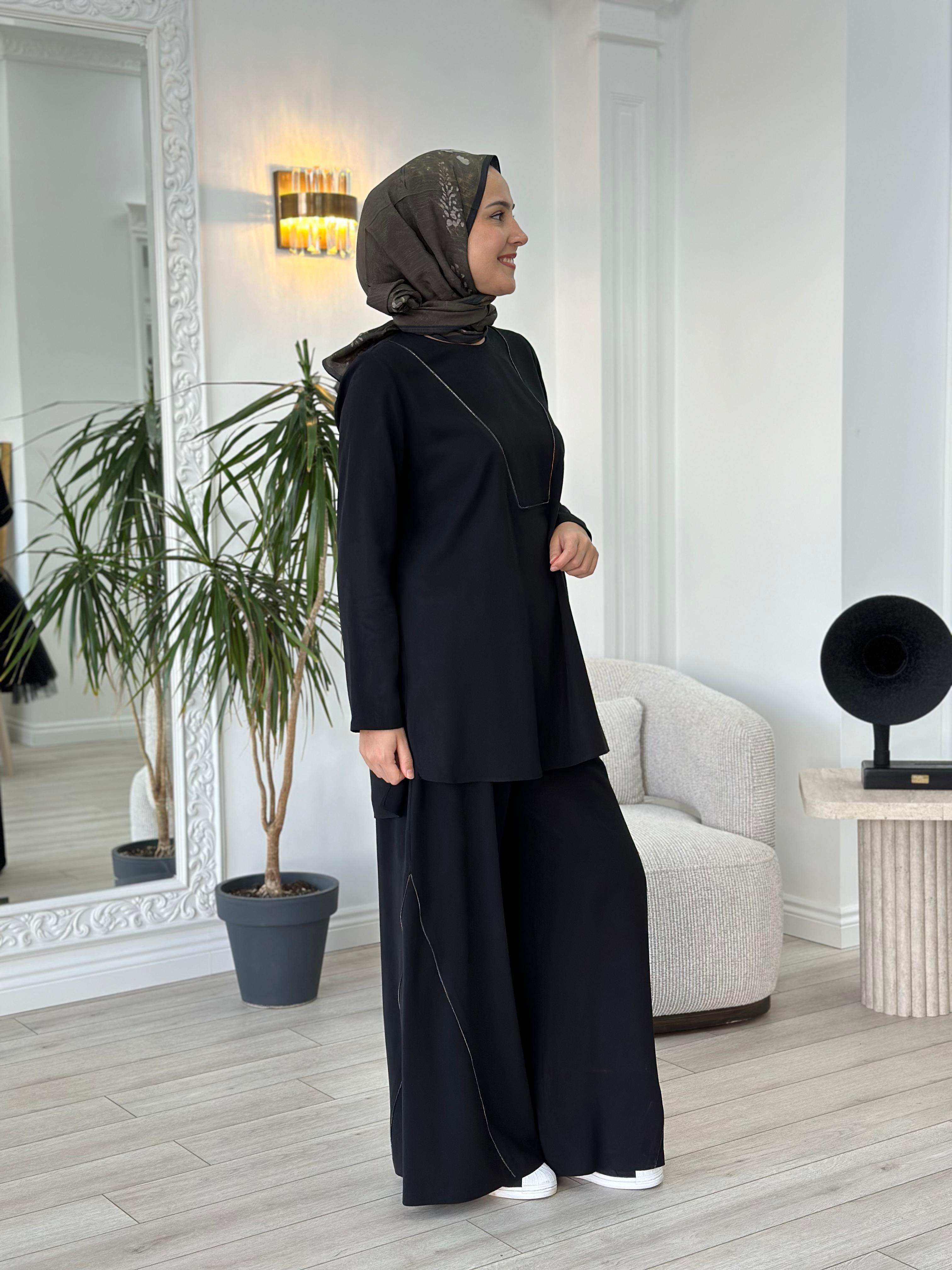 Almarwah Pantolonlu Takım Siyah 202680