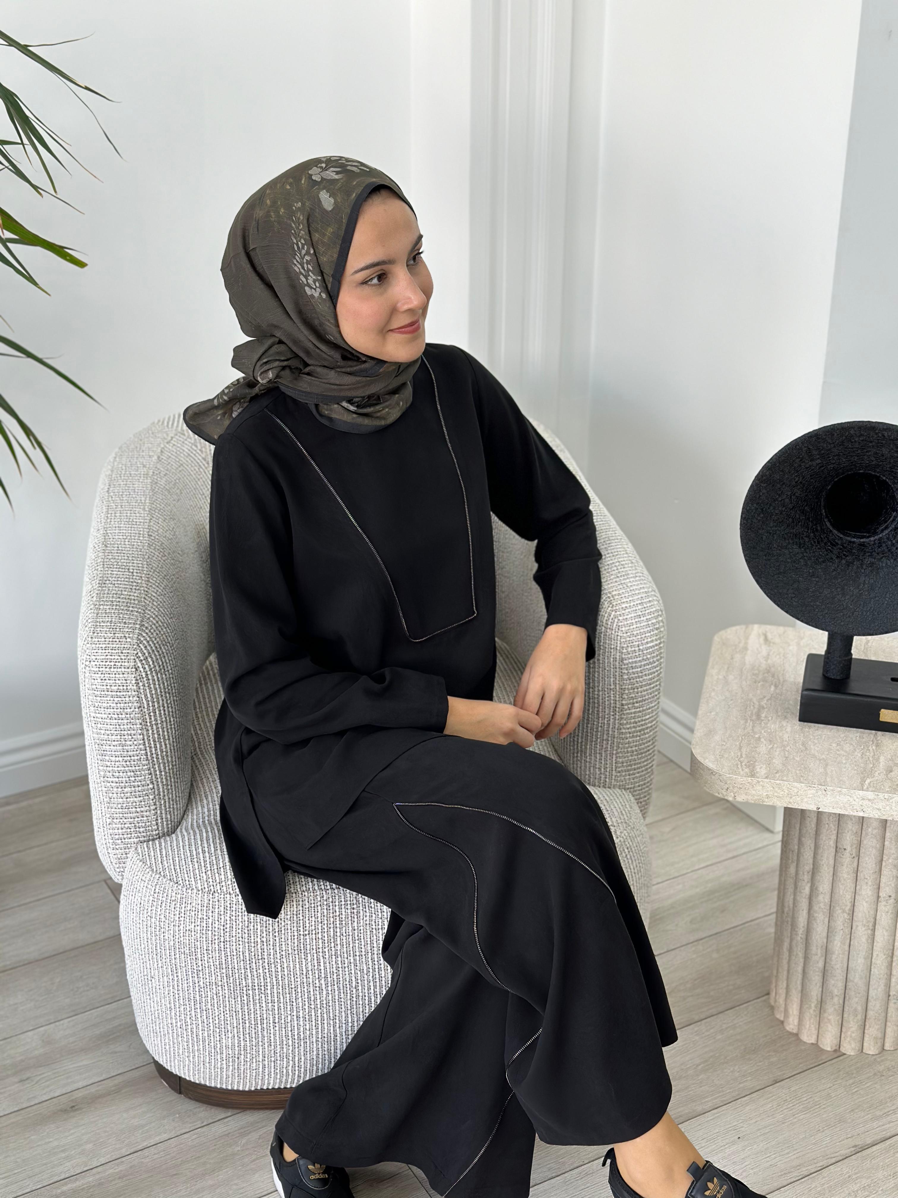 Almarwah Pantolonlu Takım Siyah 202680