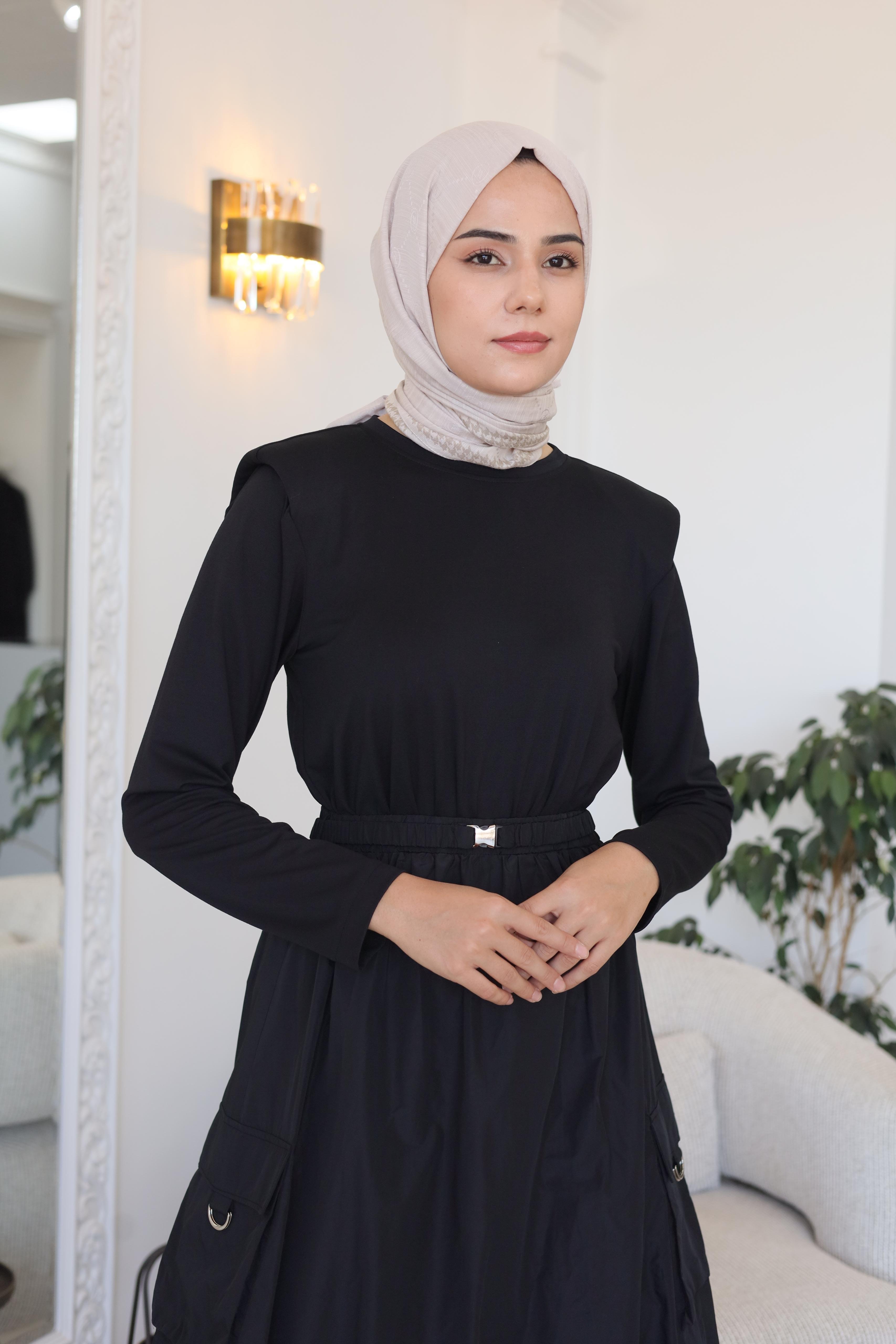 Almarwah Paraşüt Detaylı Elbise 303875