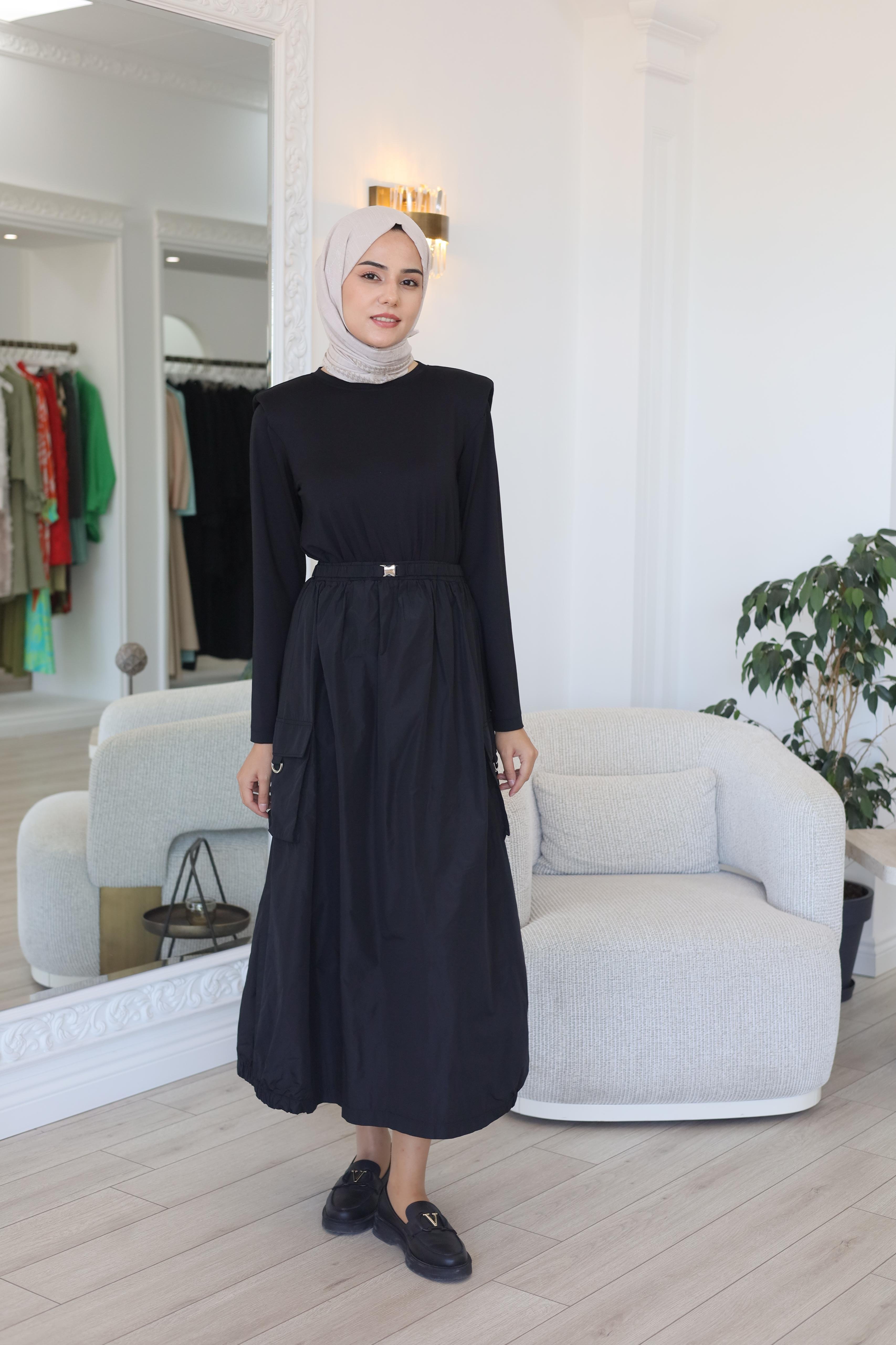 Almarwah Paraşüt Detaylı Elbise 303875