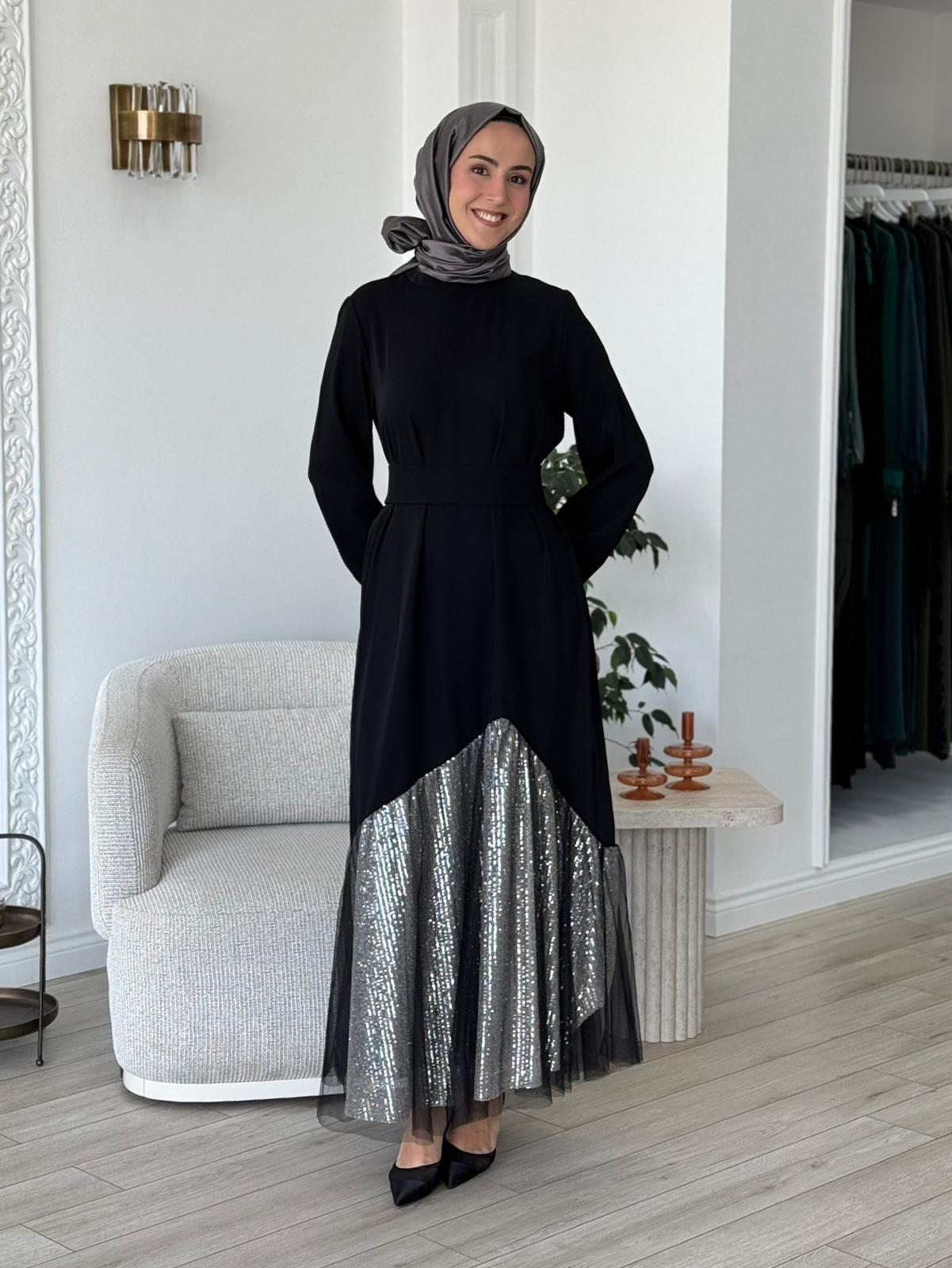Almarwah Pul Payet Detaylı Elbise 90467