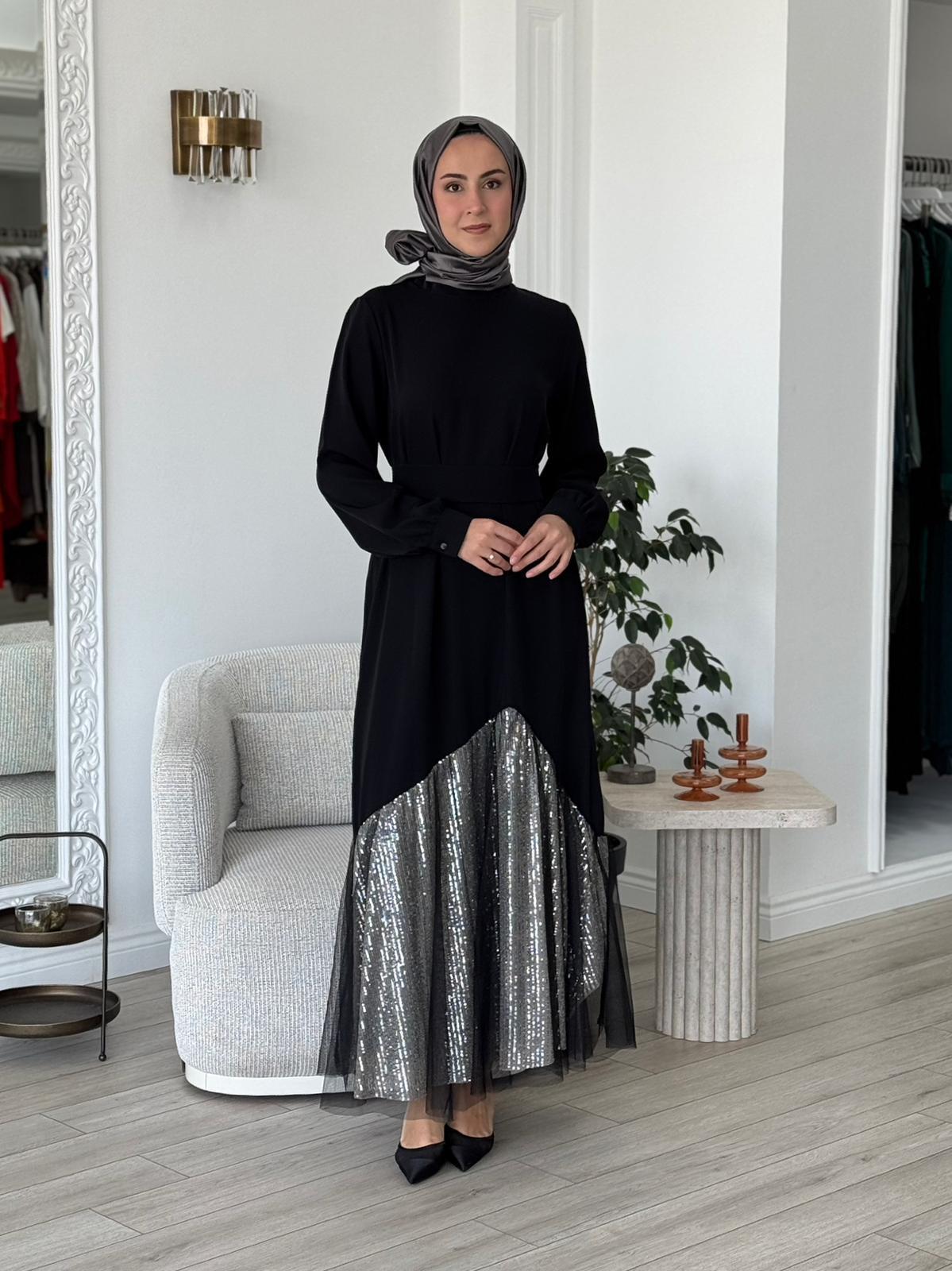 Almarwah Pul Payet Detaylı Elbise 90467