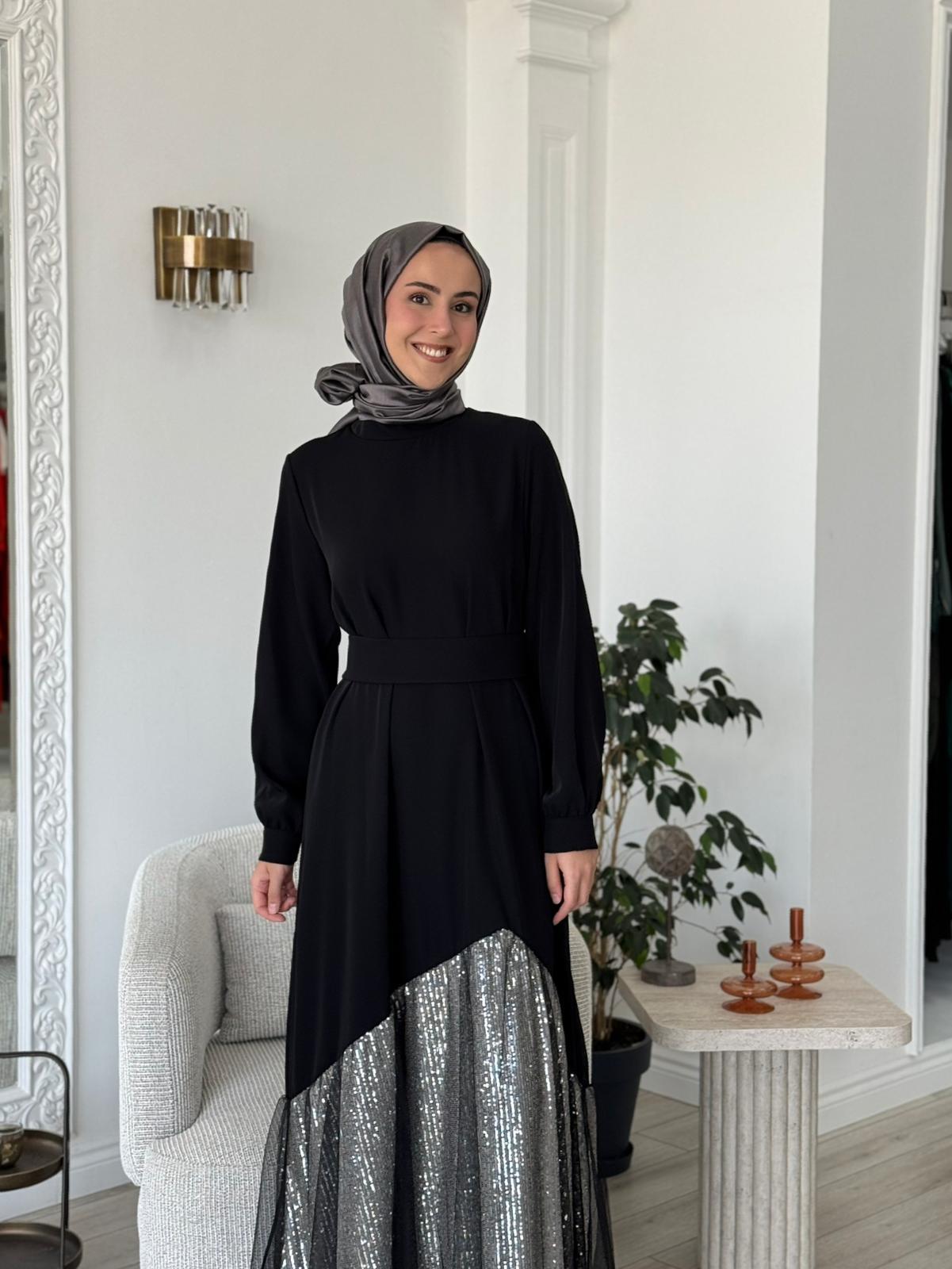 Almarwah Pul Payet Detaylı Elbise 90467