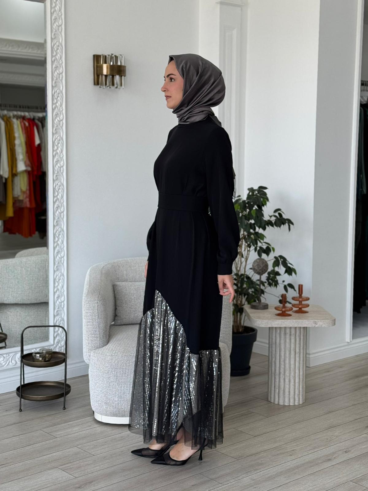 Almarwah Pul Payet Detaylı Elbise 90467