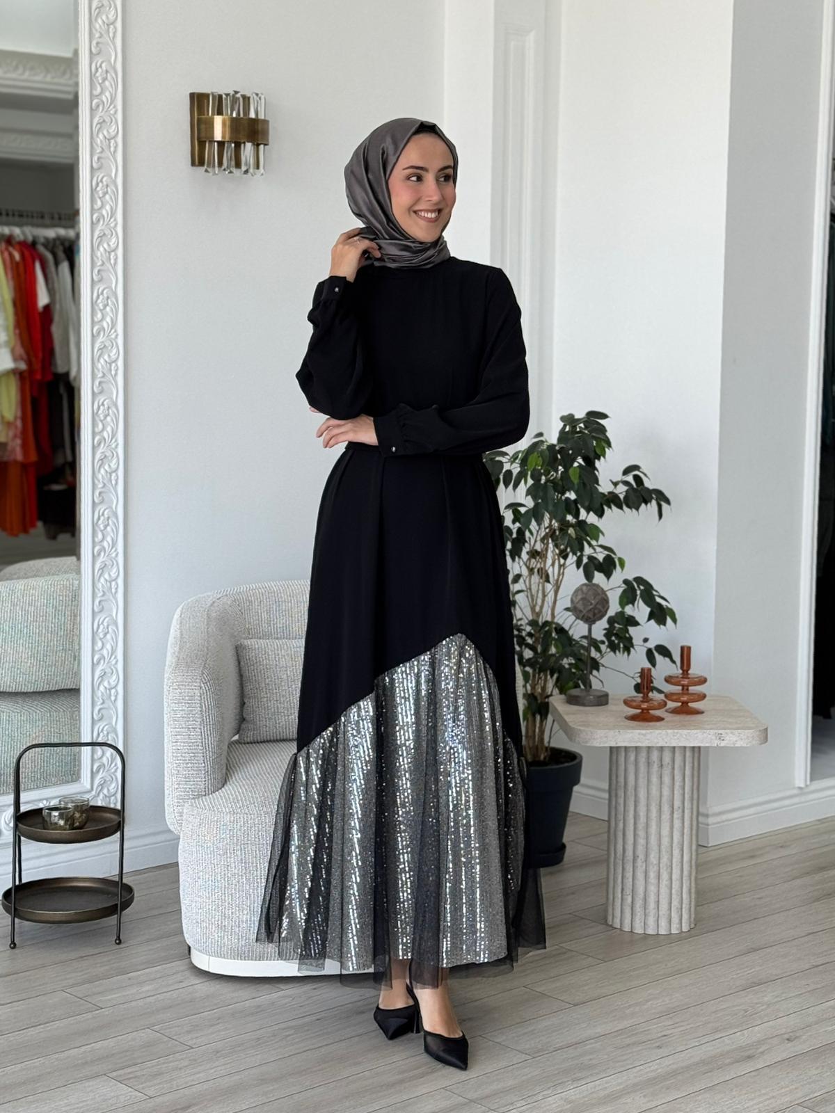 Almarwah Pul Payet Detaylı Elbise 90467