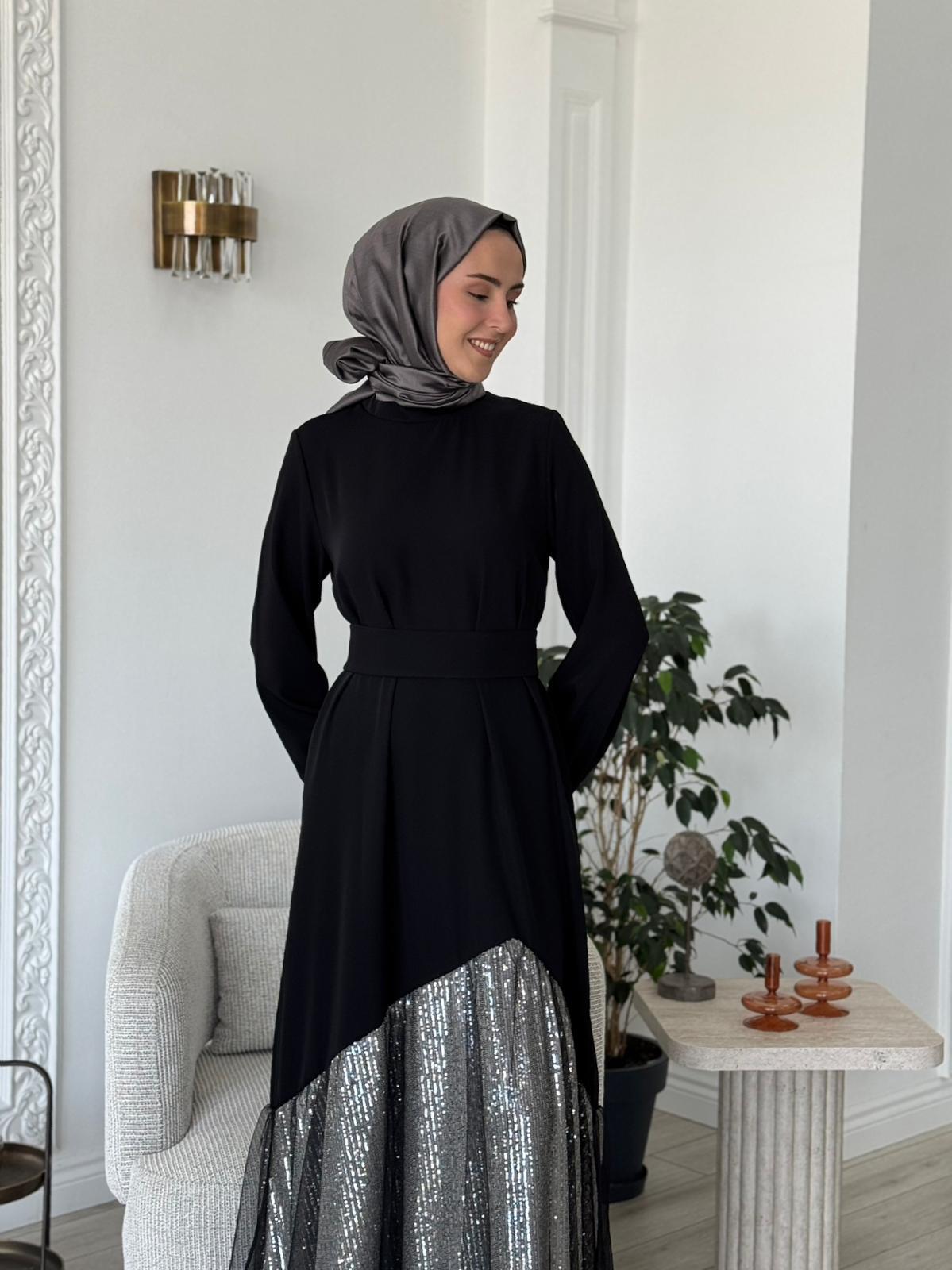 Almarwah Pul Payet Detaylı Elbise 90467