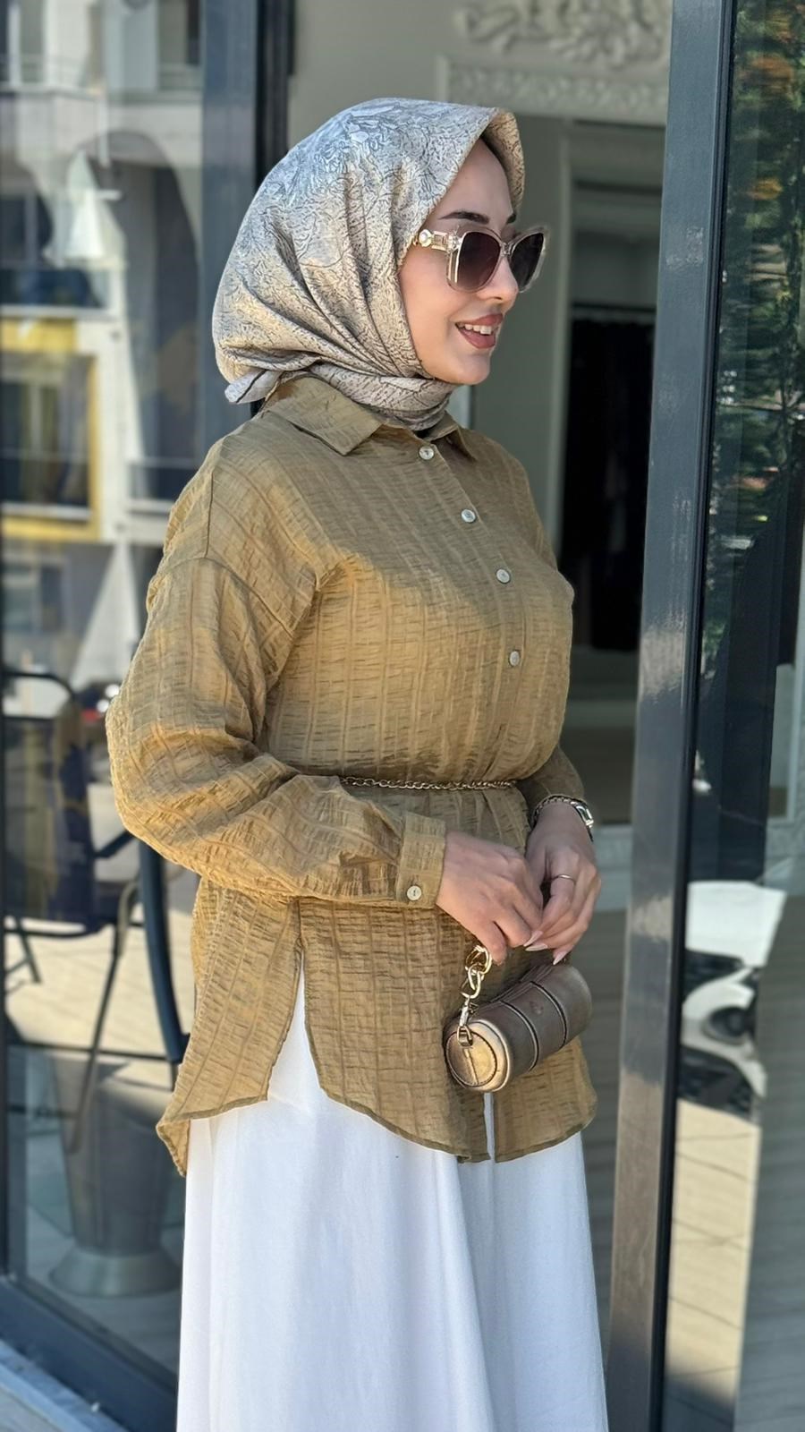 Almarwah Şeritli Gömlek 101006