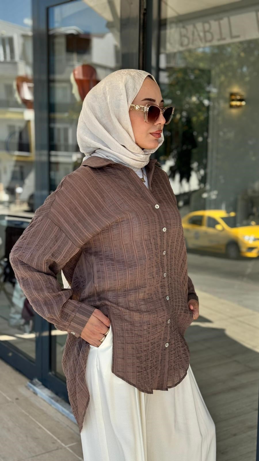 Almarwah Şeritli Gömlek 101006