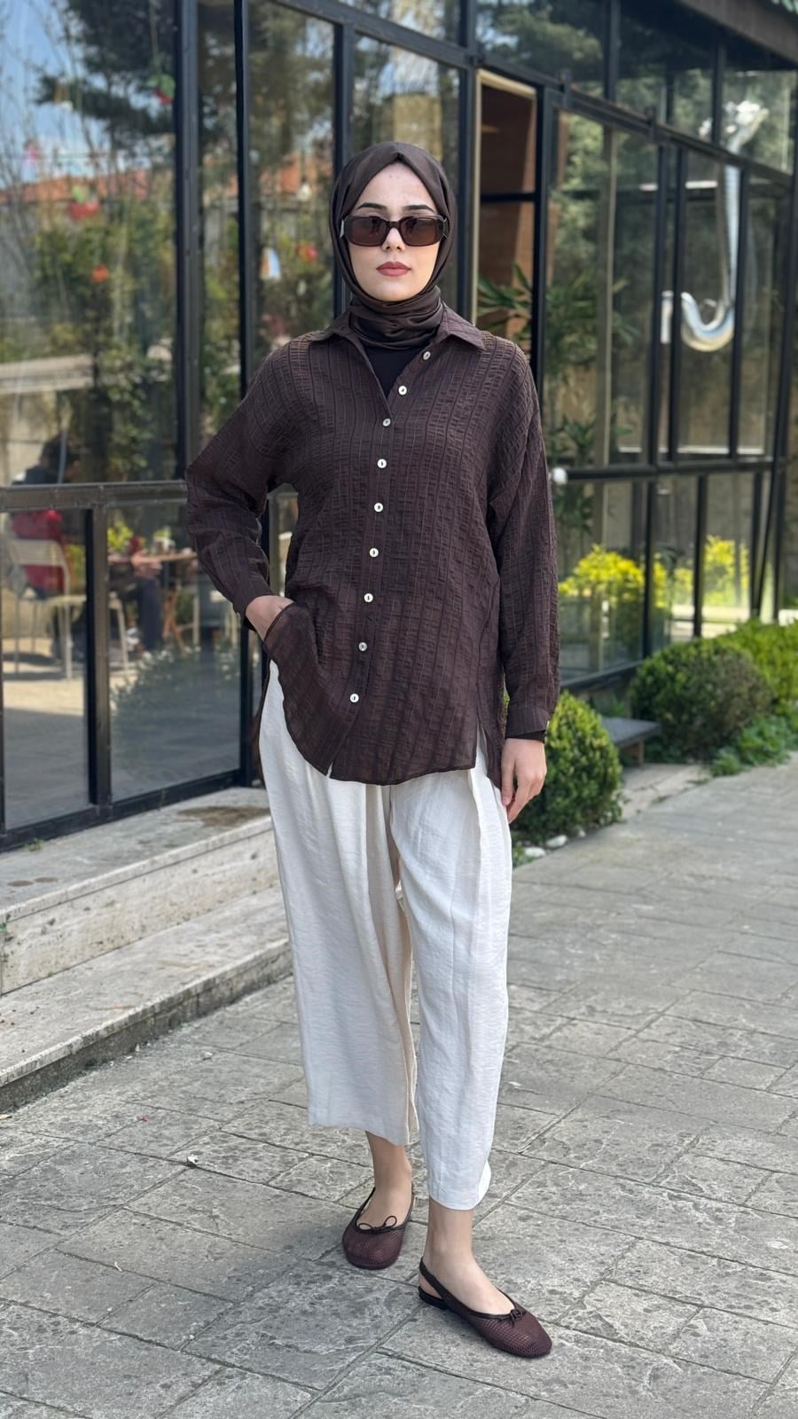Almarwah Şeritli Gömlek 101006
