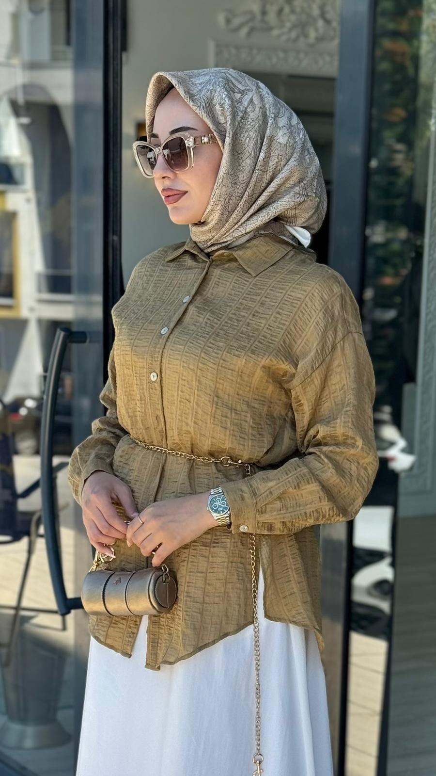 Almarwah Şeritli Gömlek 101006
