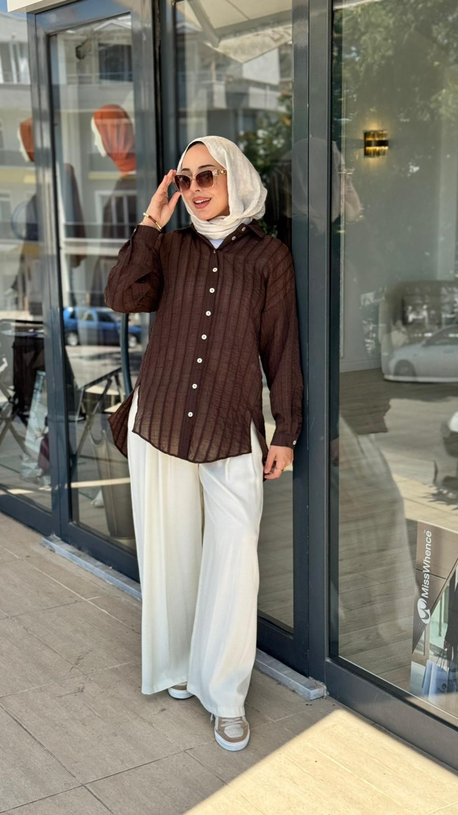 Almarwah Şeritli Gömlek 101006