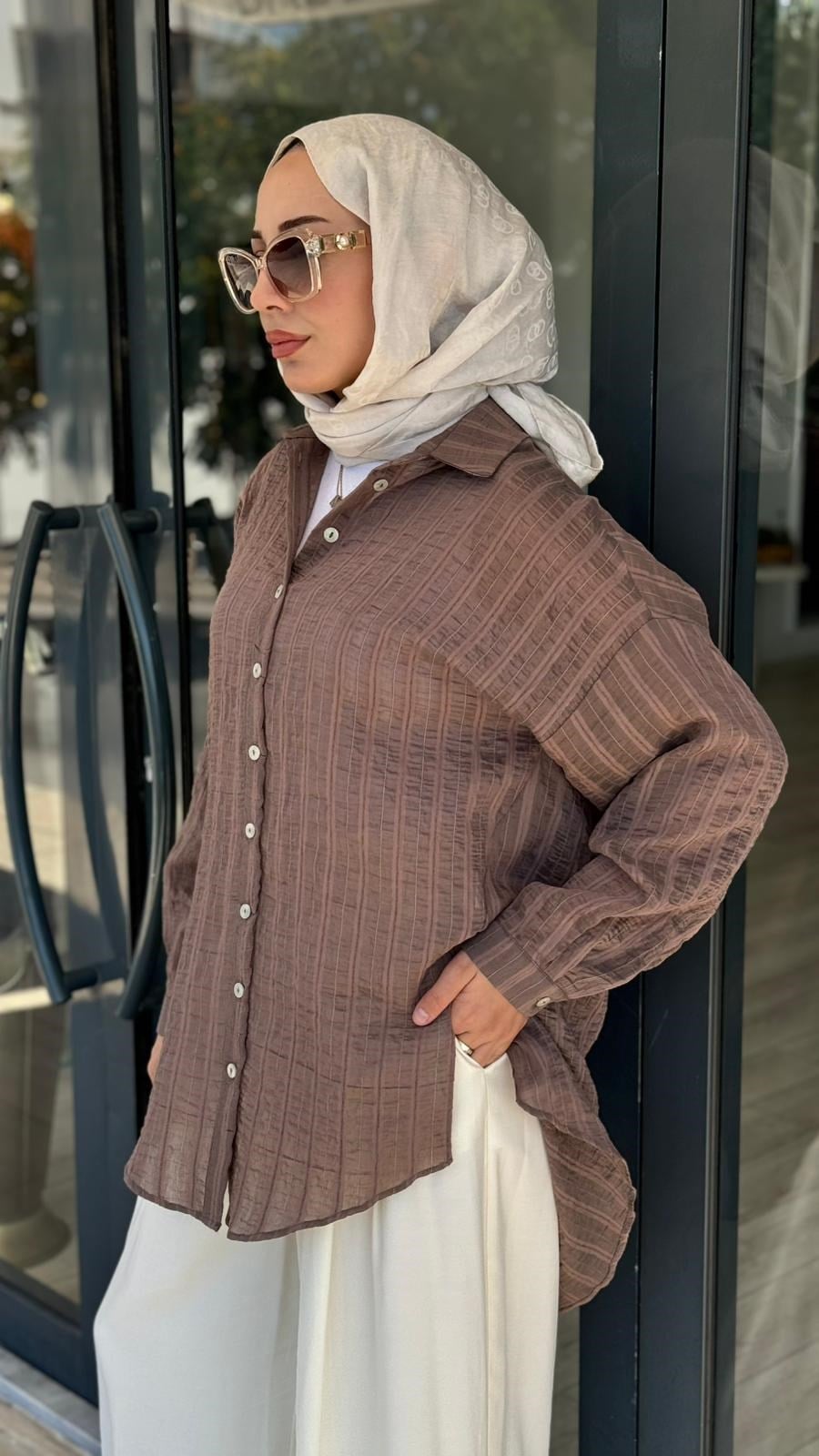 Almarwah Şeritli Gömlek 101006
