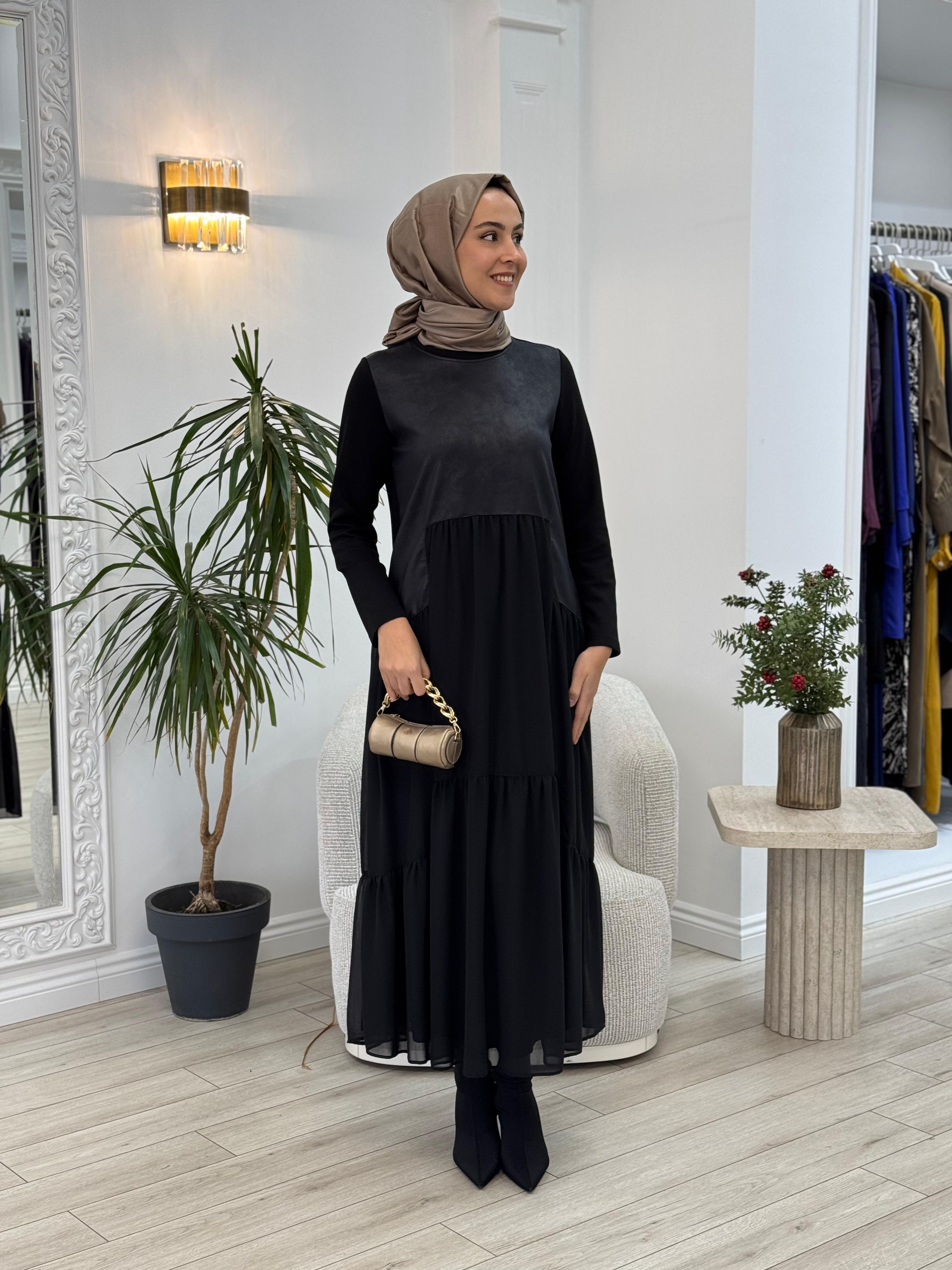 Almarwah Şifon Detaylı Elbise 303782