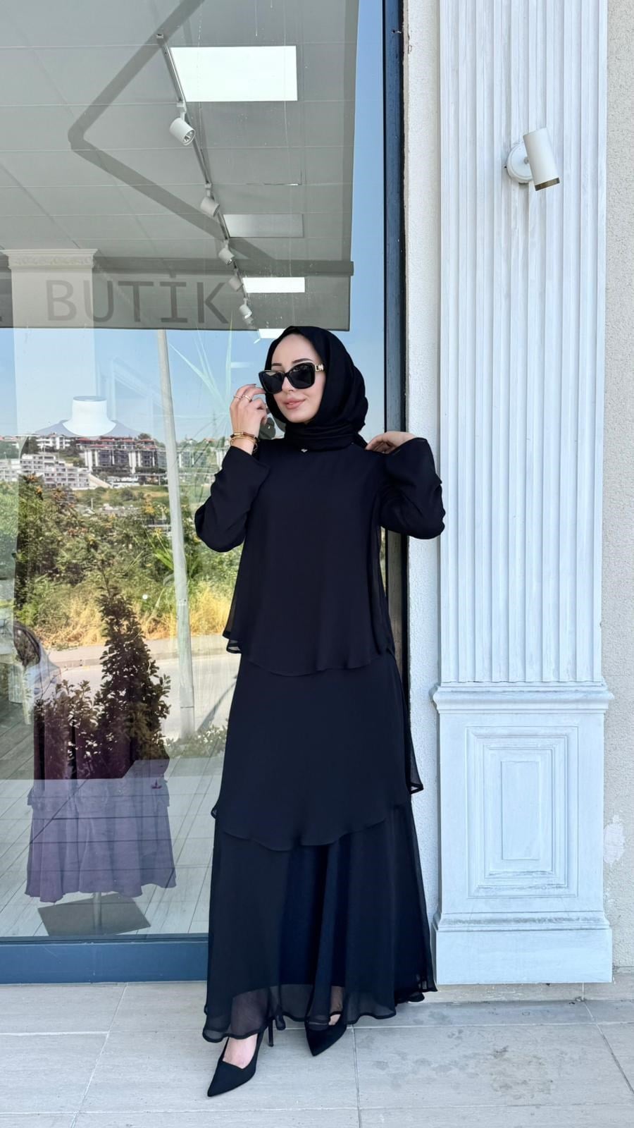 Almarwah Şifon Katmanlı Salaş Elbise 905004