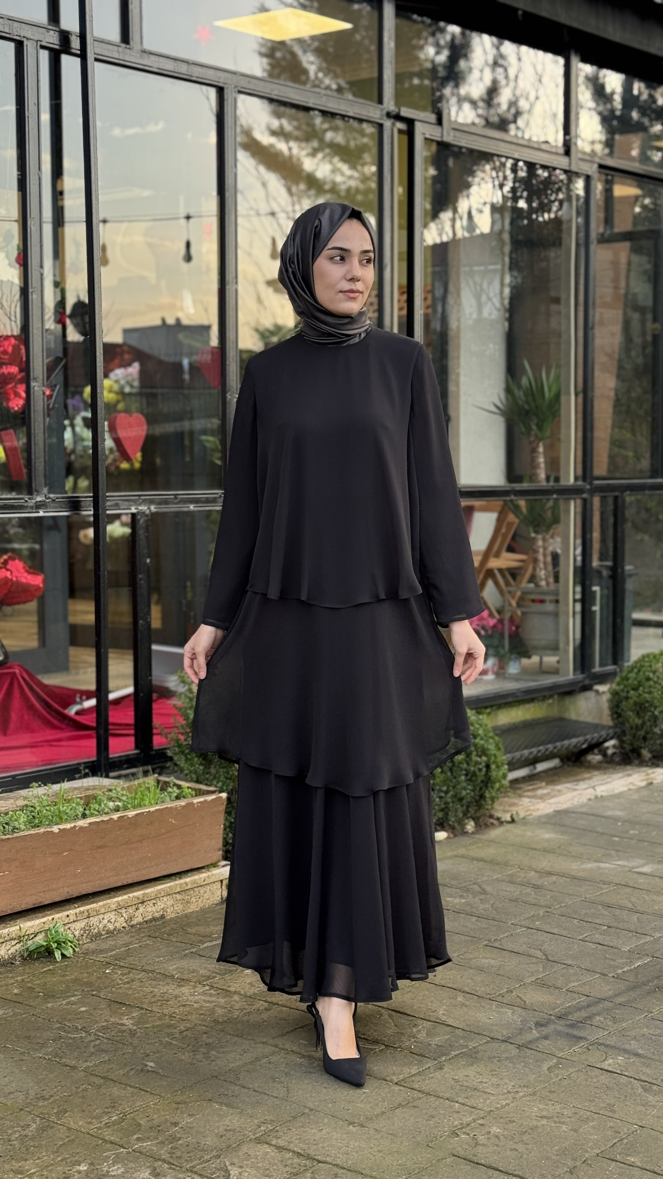 Almarwah Şifon Katmanlı Salaş Elbise 905004