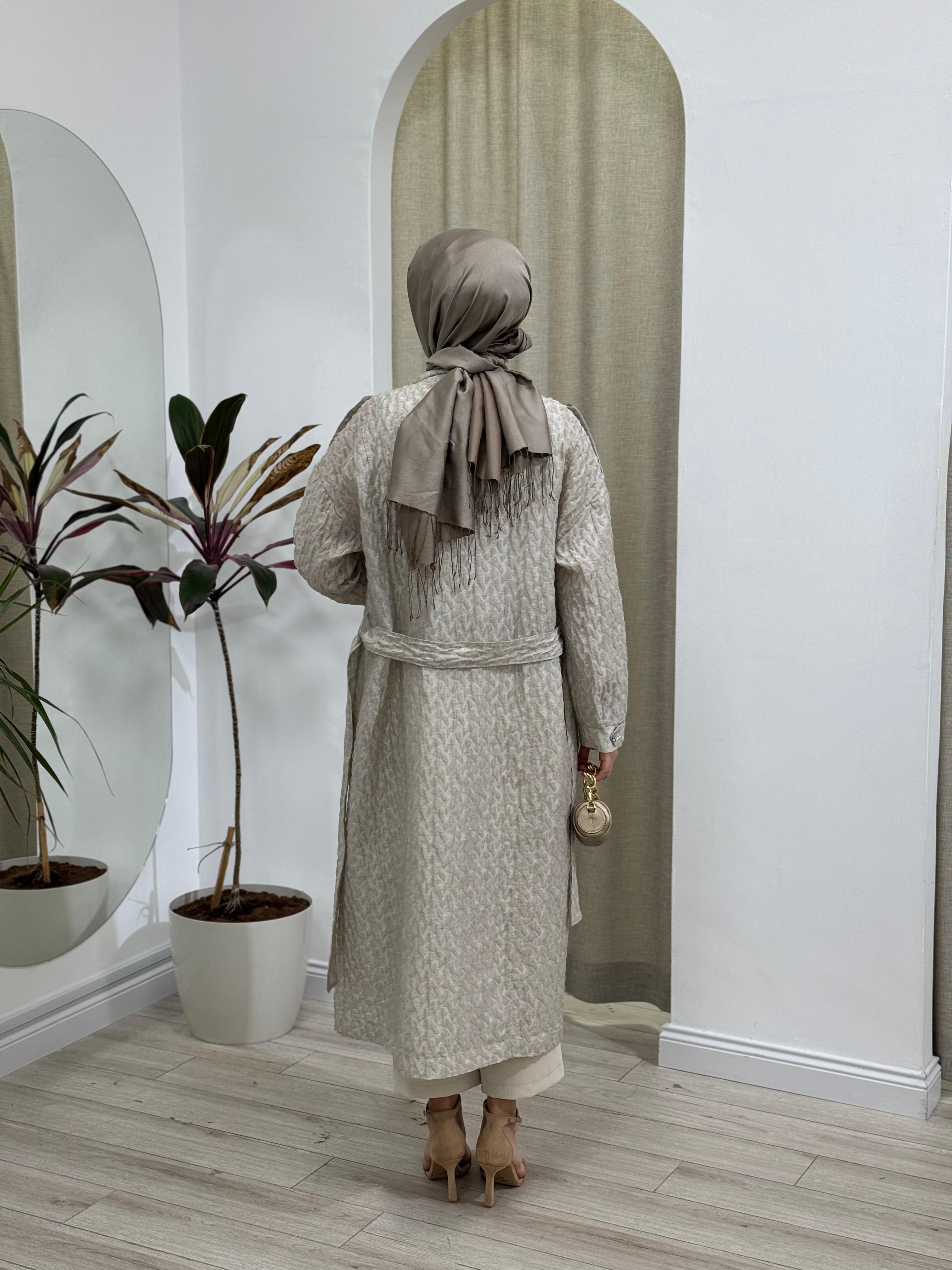 Almarwah Taş Detaylı Kap Bej 404955