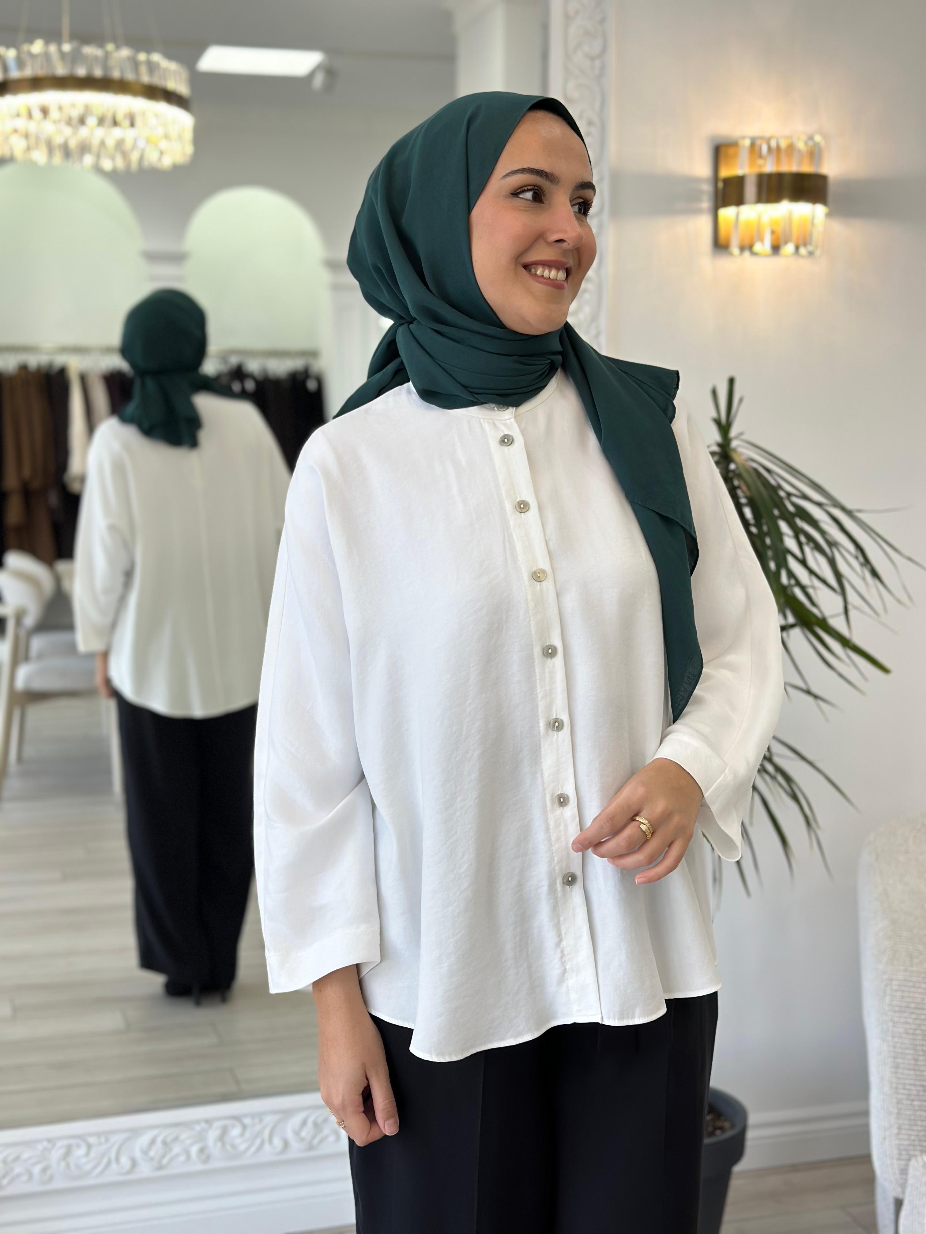 Almarwah Tensel Gömlek Kemik 101977