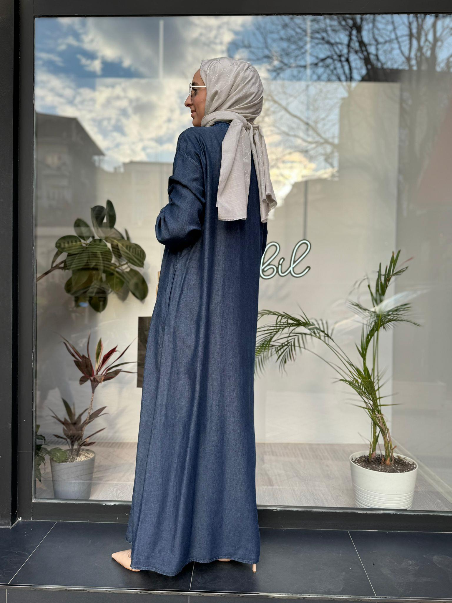 Almarwah Tensel Kot Elbise Koyu Mavi 303742