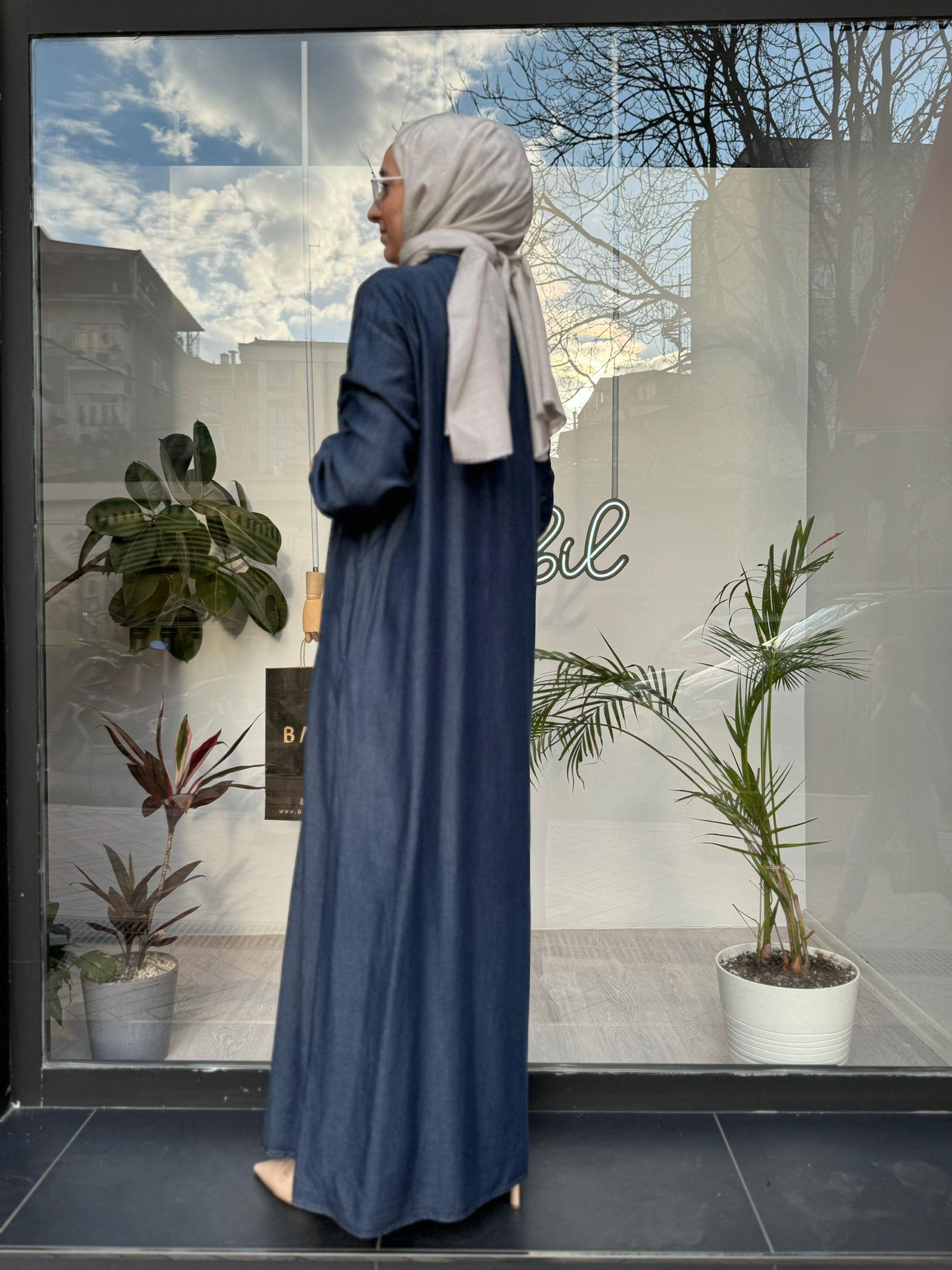 Almarwah Tensel Kot Elbise Koyu Mavi 303742