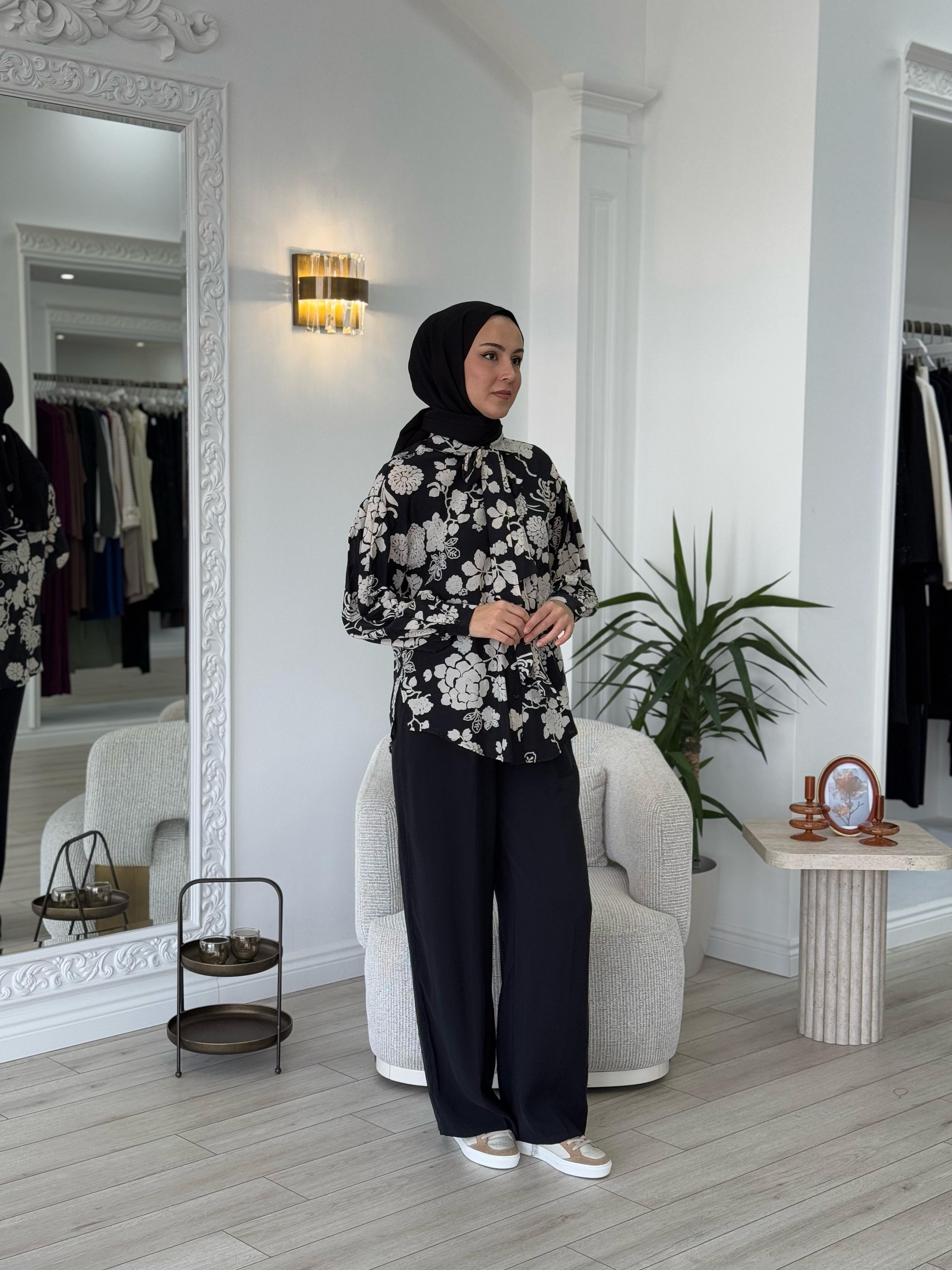 Almarwah Tensel Siyah Pantolon 606068
