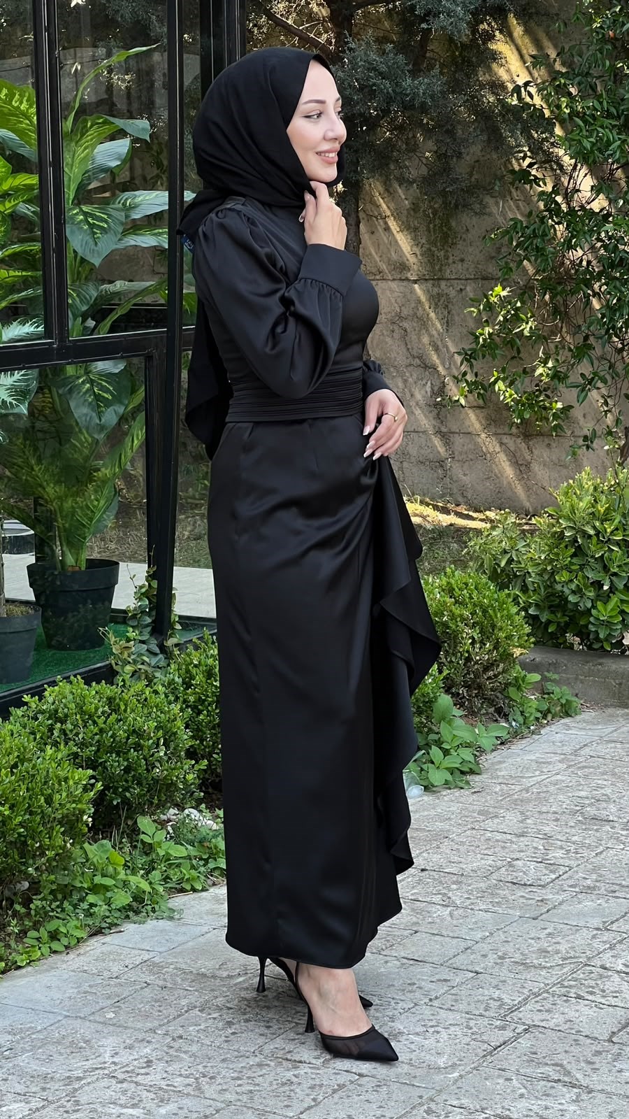Almarwah Uzun Saten Abiye Elbise 90443
