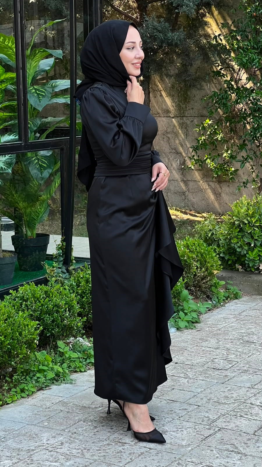 Almarwah Uzun Saten Abiye Elbise 90443