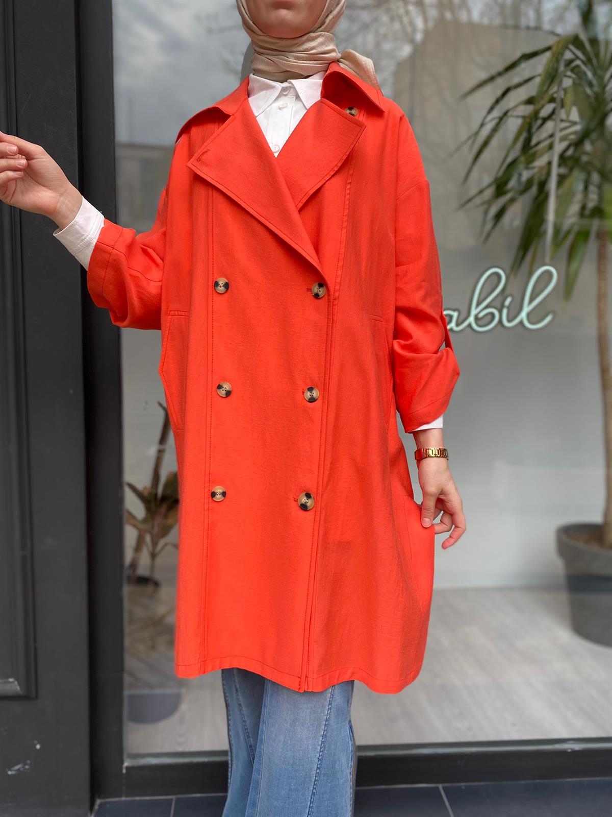 Berrin Coral Trençkot 8118