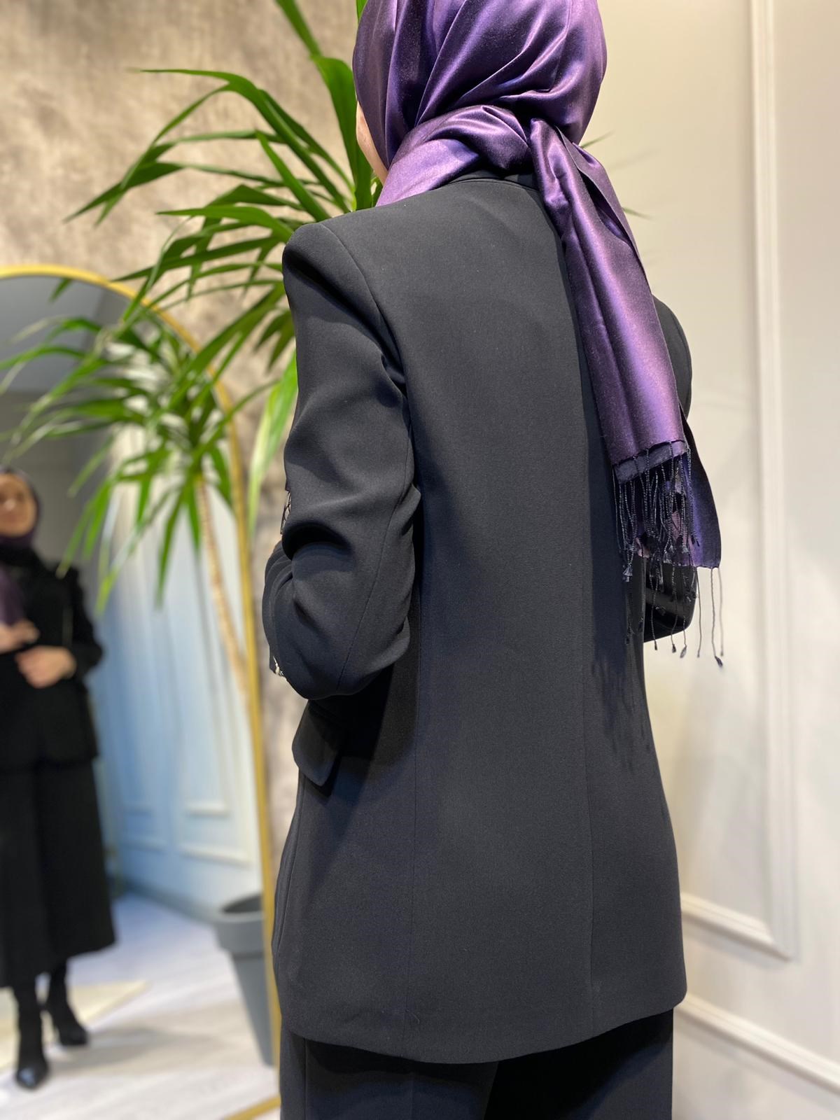 Berrin Fermuar Detaylı Blazer Ceket Siyah 1109
