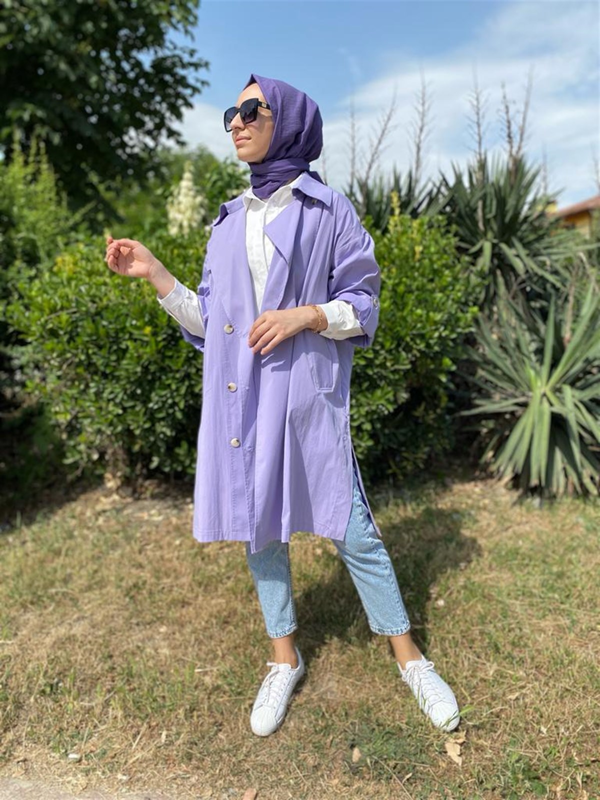 Berrin Trençkot Lila 8109