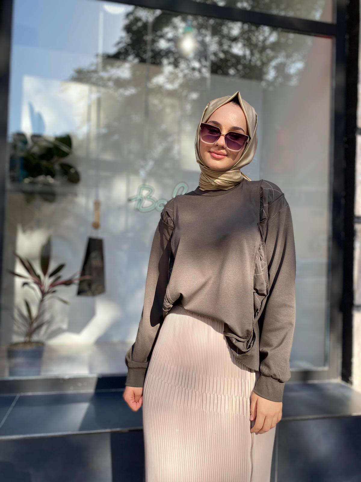 Çelik Örme Kısa Tunik Haki 34029