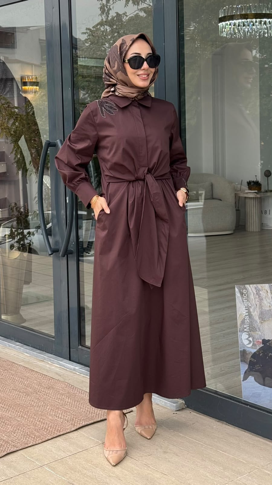 Clande İşlemeli Elbise 2602-5052