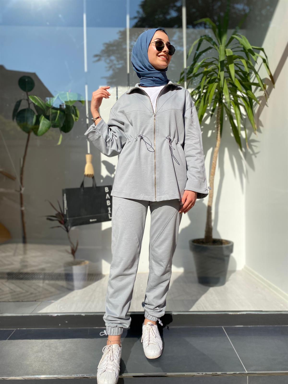 Eccolo Belden Ayarlanabilir Gri Sweat Takım 23FW-ECL209 