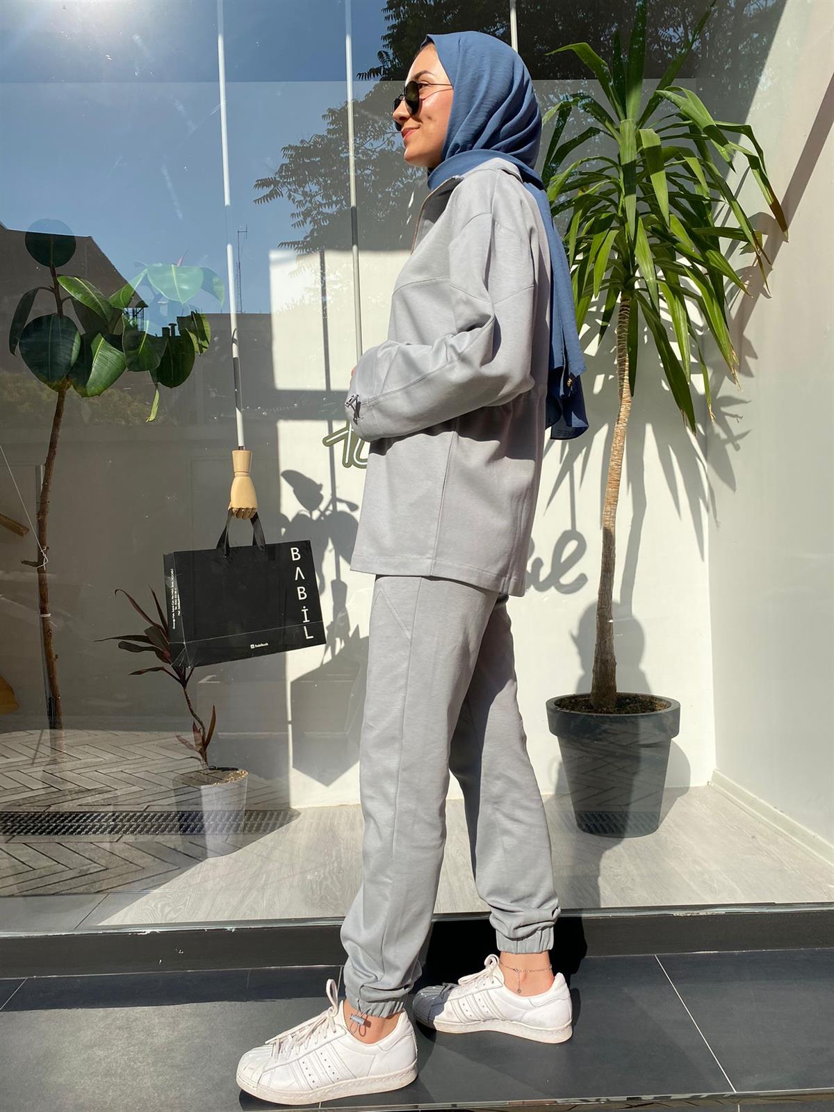 Eccolo Belden Ayarlanabilir Gri Sweat Takım 23FW-ECL209 