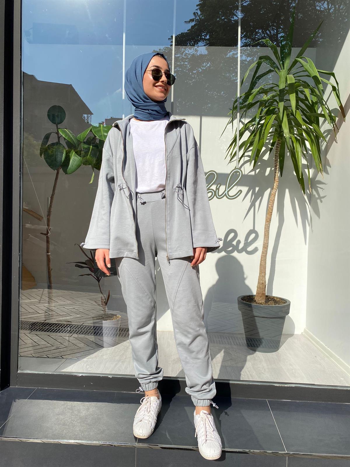 Eccolo Belden Ayarlanabilir Gri Sweat Takım 23FW-ECL209 
