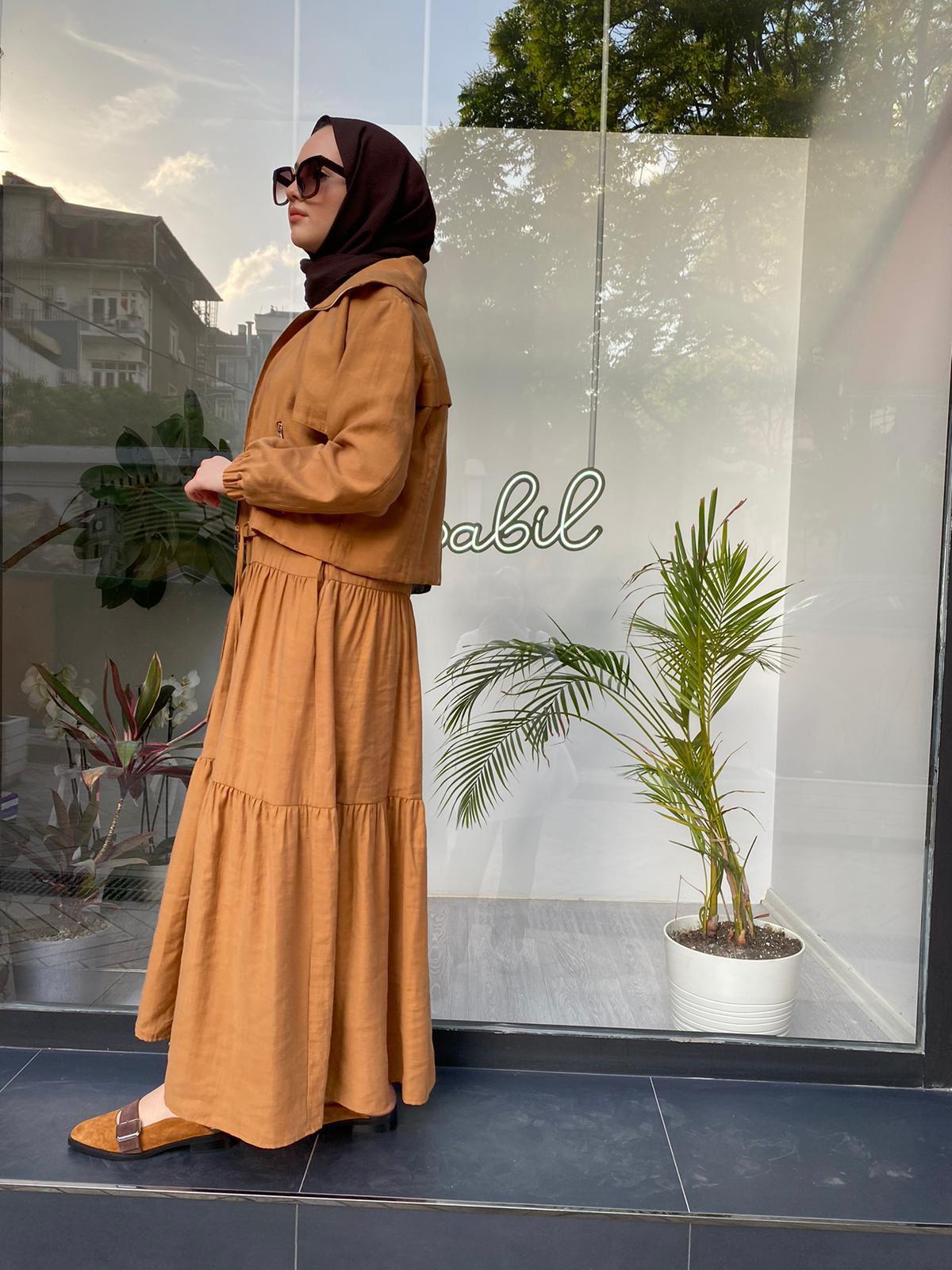 Hukka Ceketli Elbise Camel 24hy2017