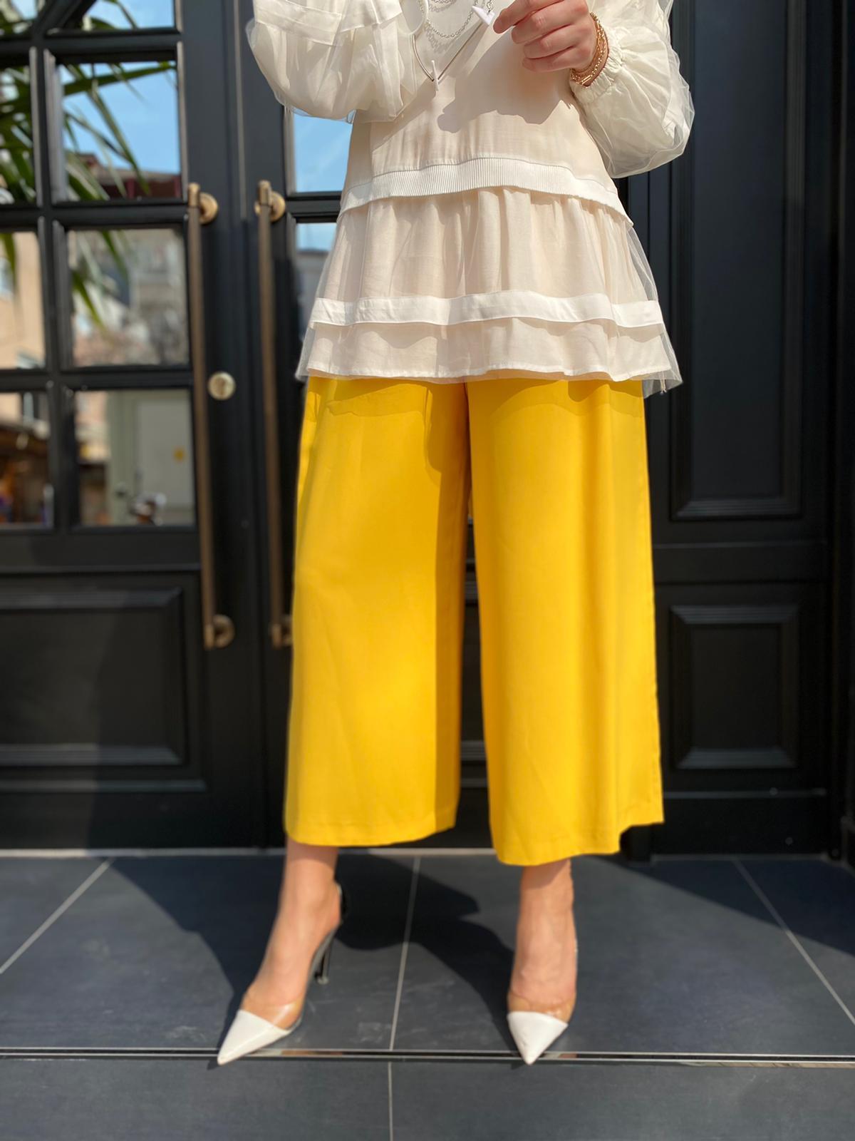Hukka Design Organze Detaylı Ekru Tunik 23Y04B