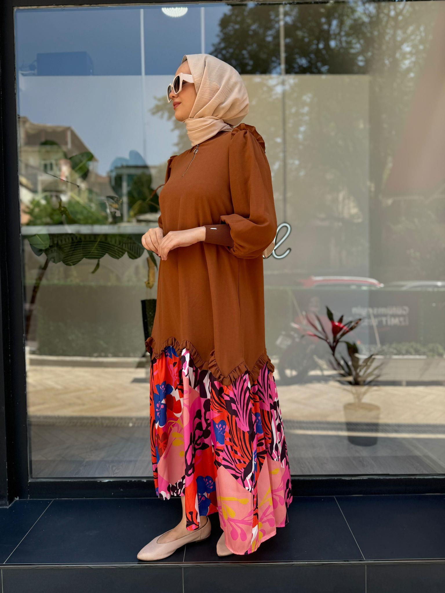 İnve Elbise Kahve 6653