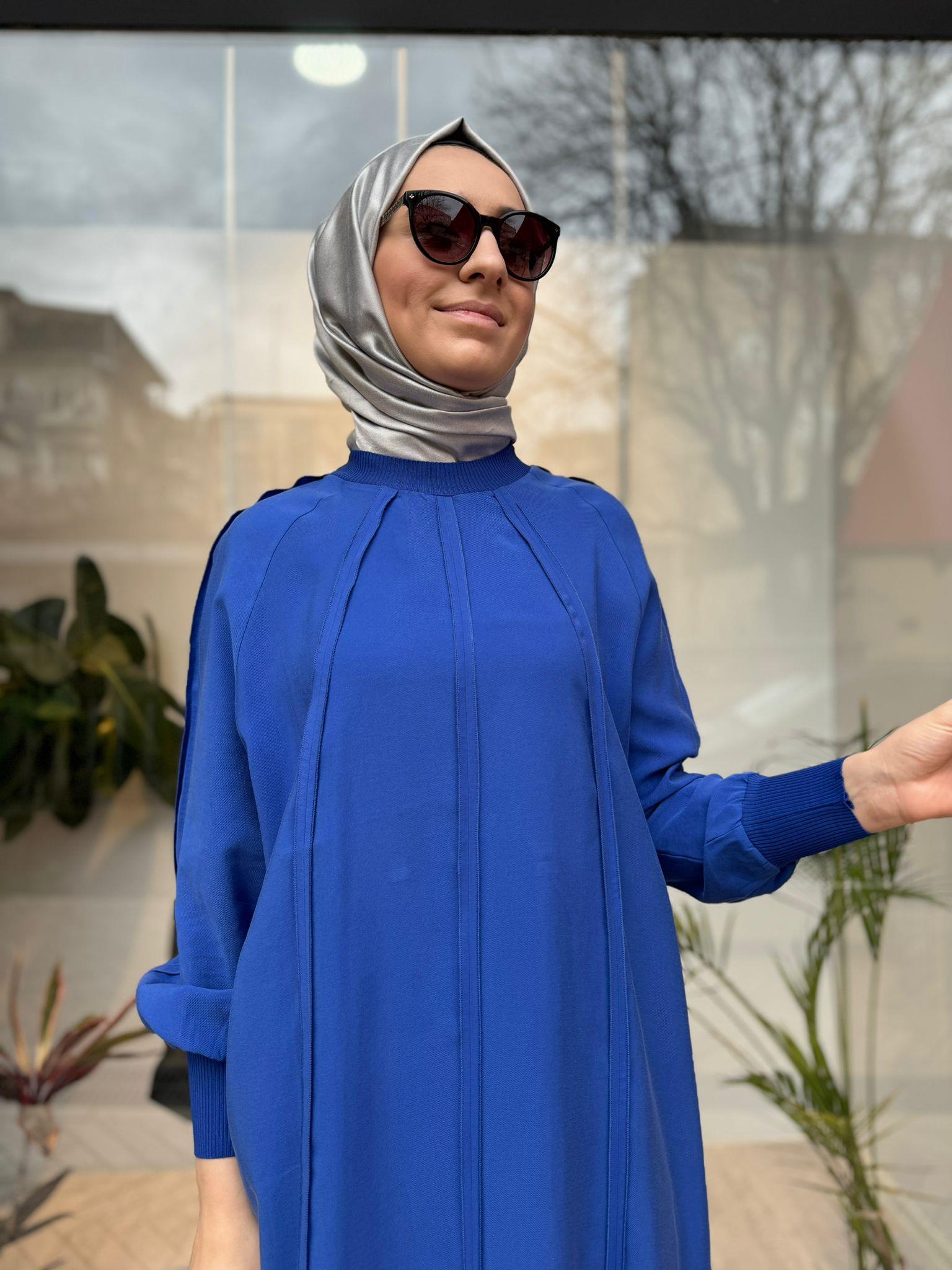 İnvee Bebe Biyeli Elbise Saks 6936