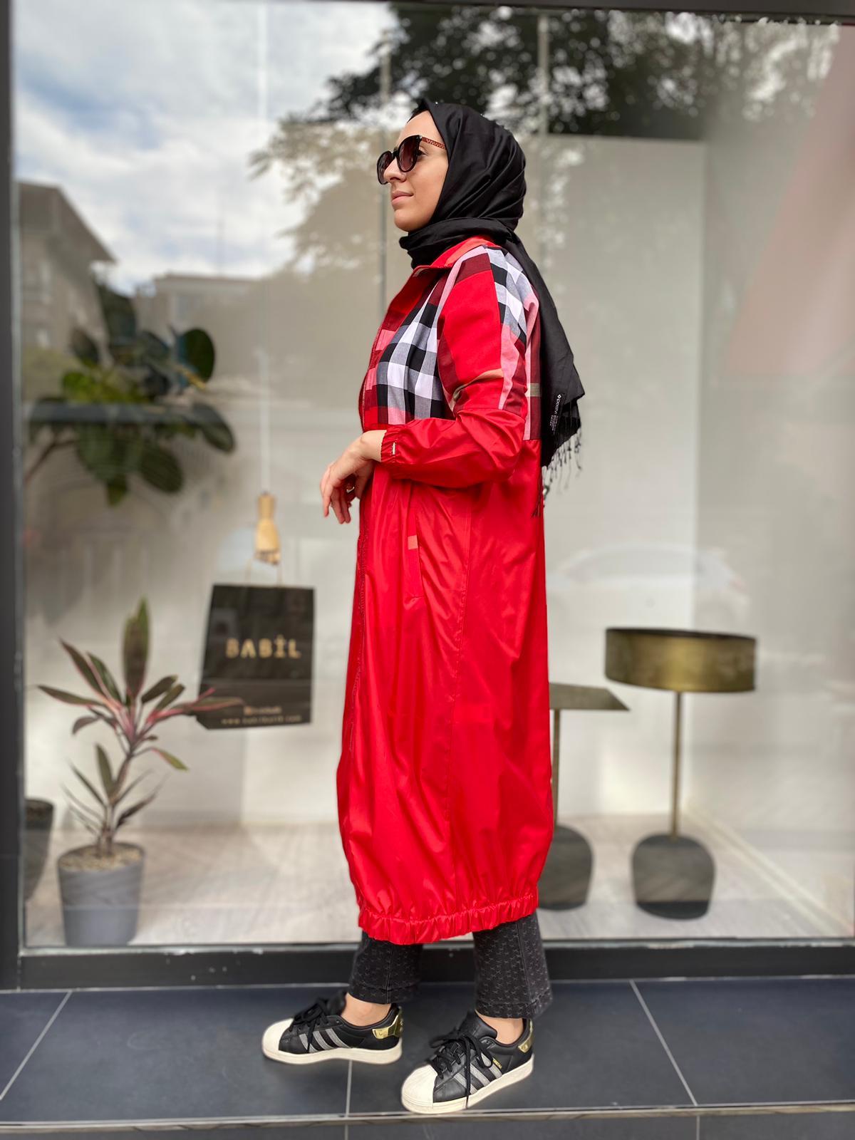 İnvee Burberry Desen Kap Kırmızı 6319