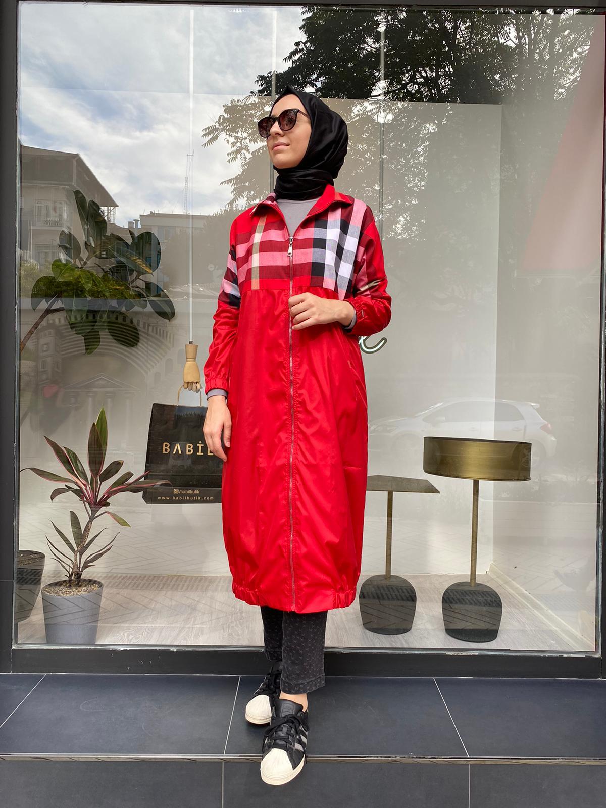 İnvee Burberry Desen Kap Kırmızı 6319