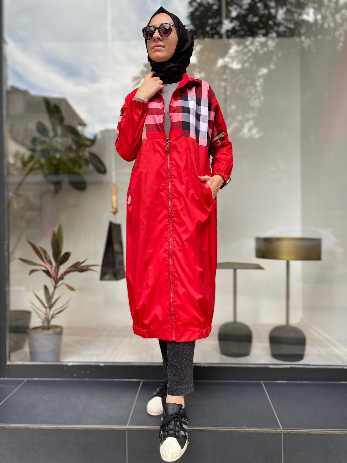 İnvee Burberry Desen Kap Kırmızı 6319